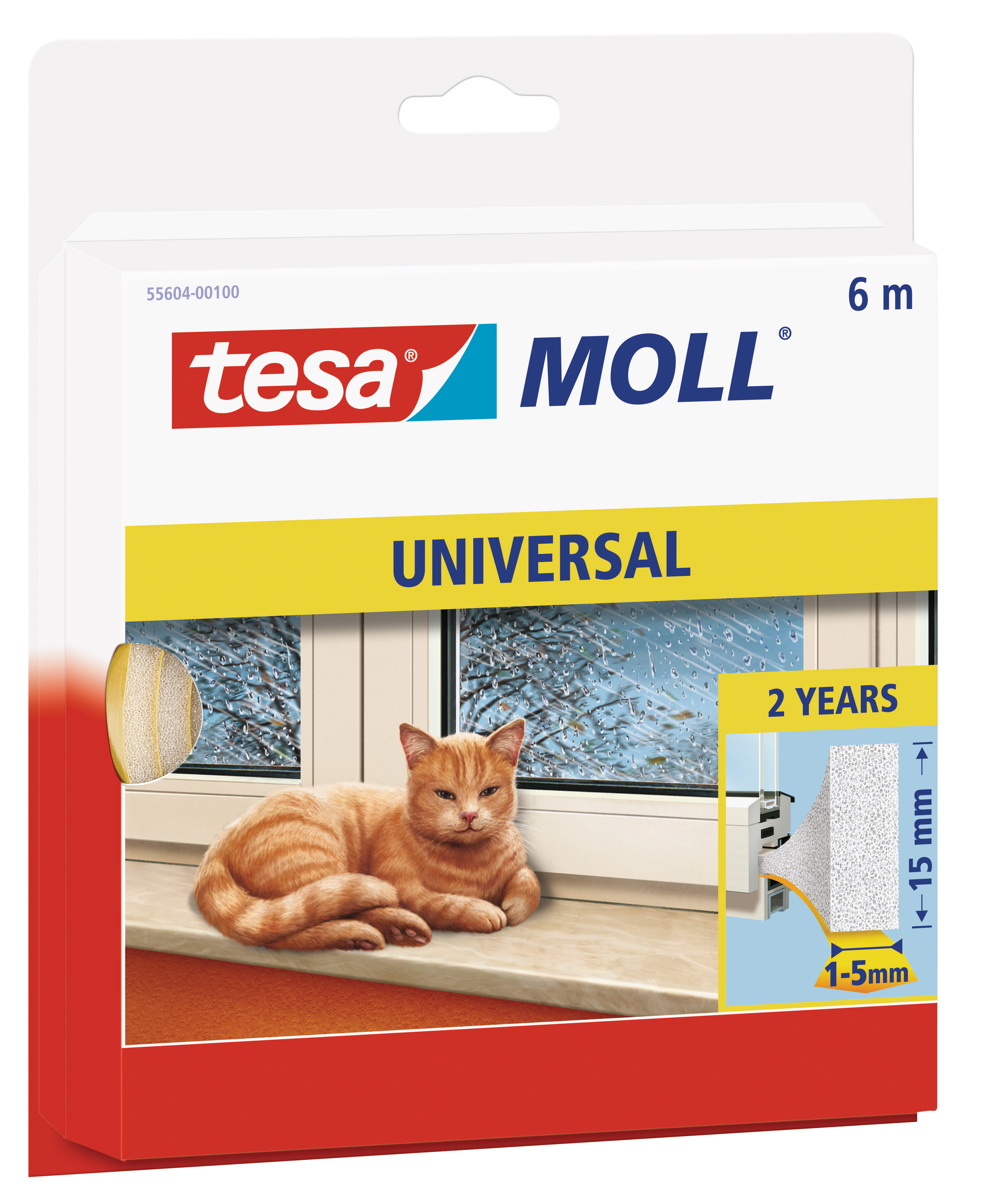 TESA tesamoll® UNIVERSAL Schaumstoffdichtband, 15 mm x 6 m