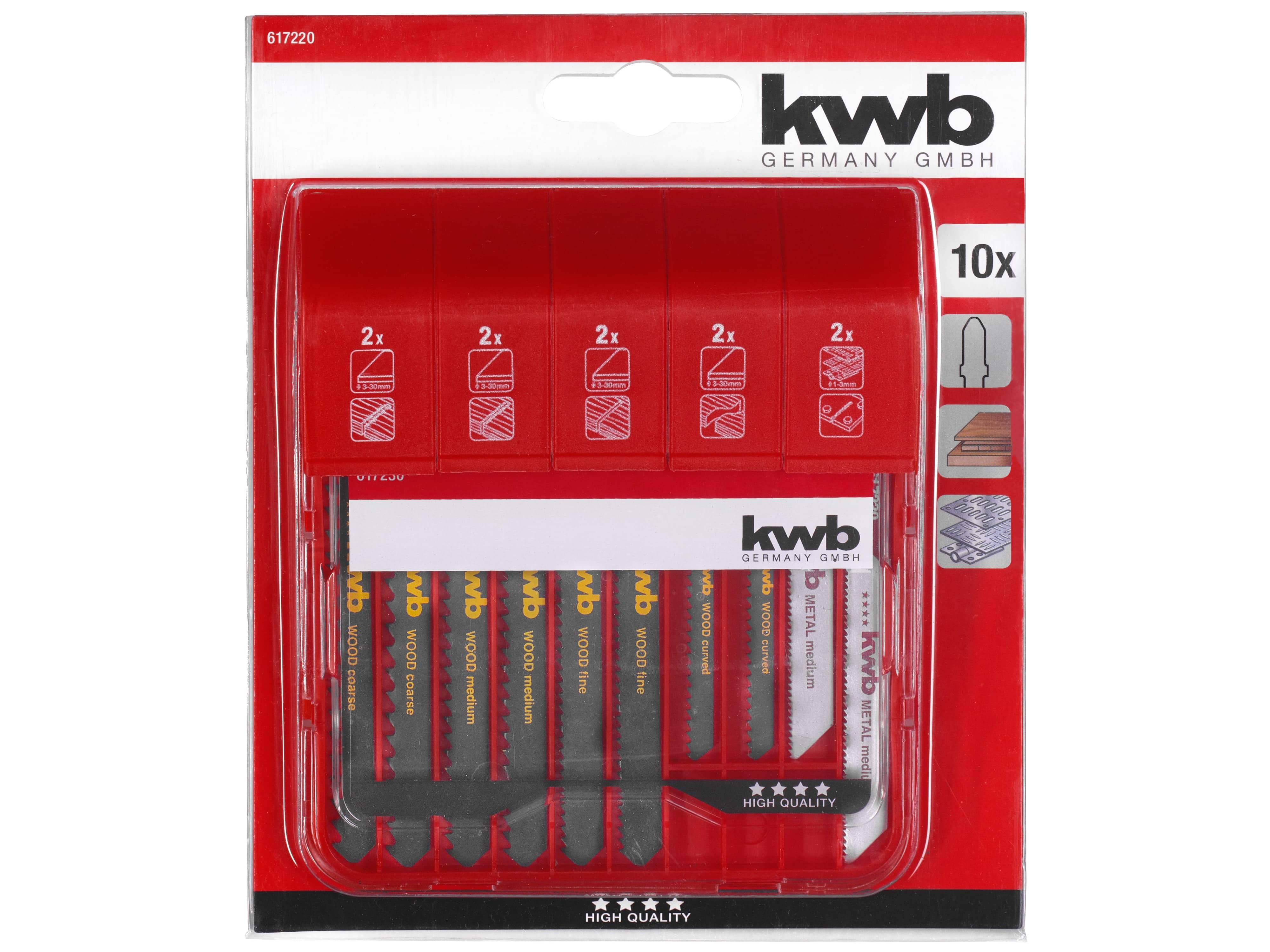 KWB Stichsägeblätter-Set, 617220, 10-teilig KWB Stichsägeblätter-Set, 617220, 10-teilig
