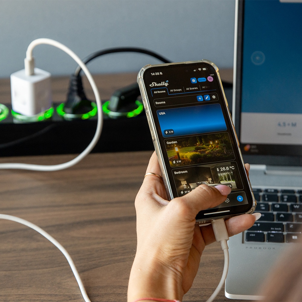 SHELLY Power Strip 4 Gen4, 4-fach Steckdosenleiste, schwarz, WiFi, Bluetooth, Zigbee, Matter, Apple HomeKit, Alexa, 3 Stück