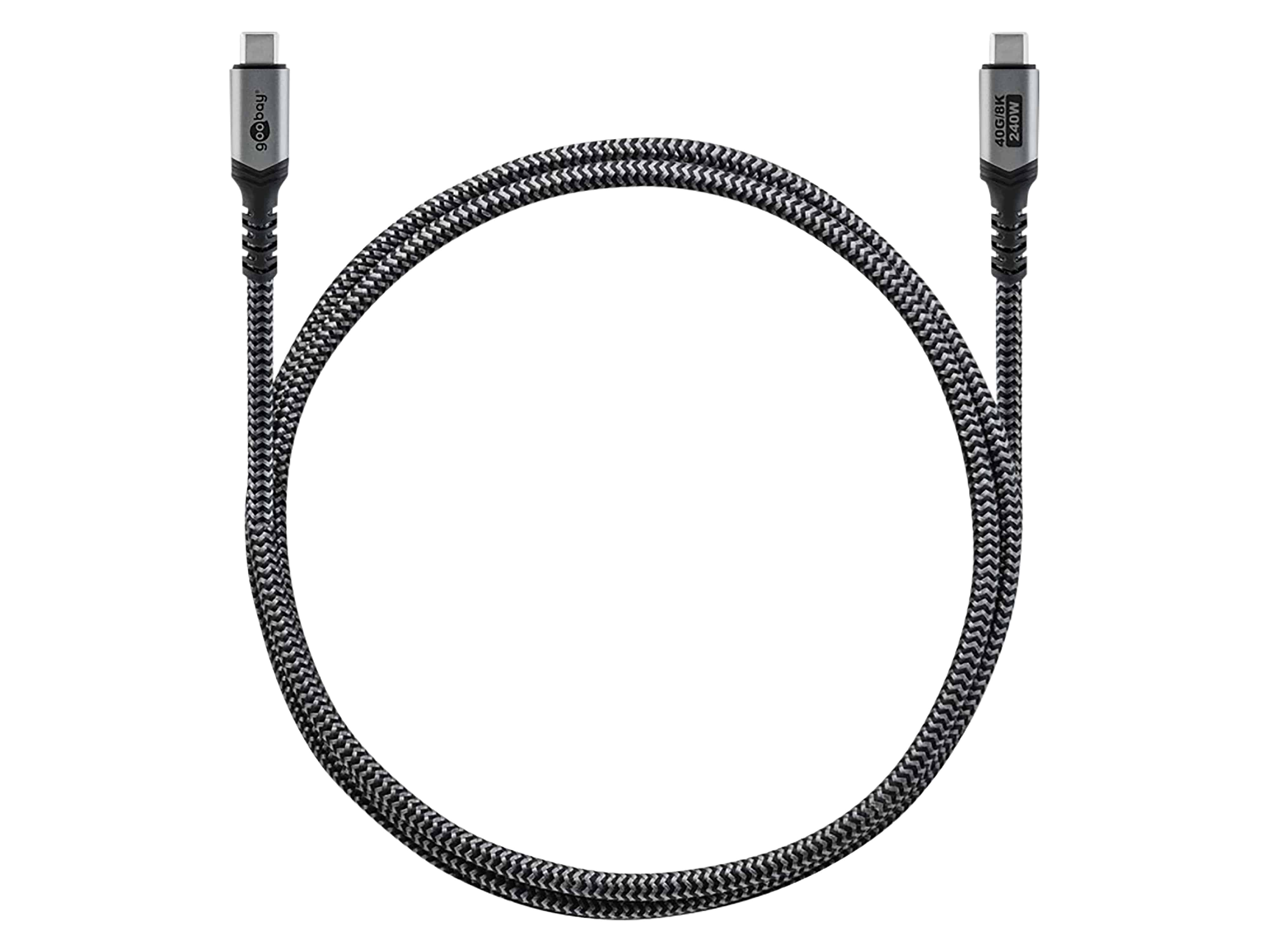 GOOBAY USB-C Kabel 74210 USB4 240W 1,5m 40Gbit/s Textilmantel GOOBAY USB-C Kabel 74210 USB4 240W 1,5m 40Gbit/s Textilmantel