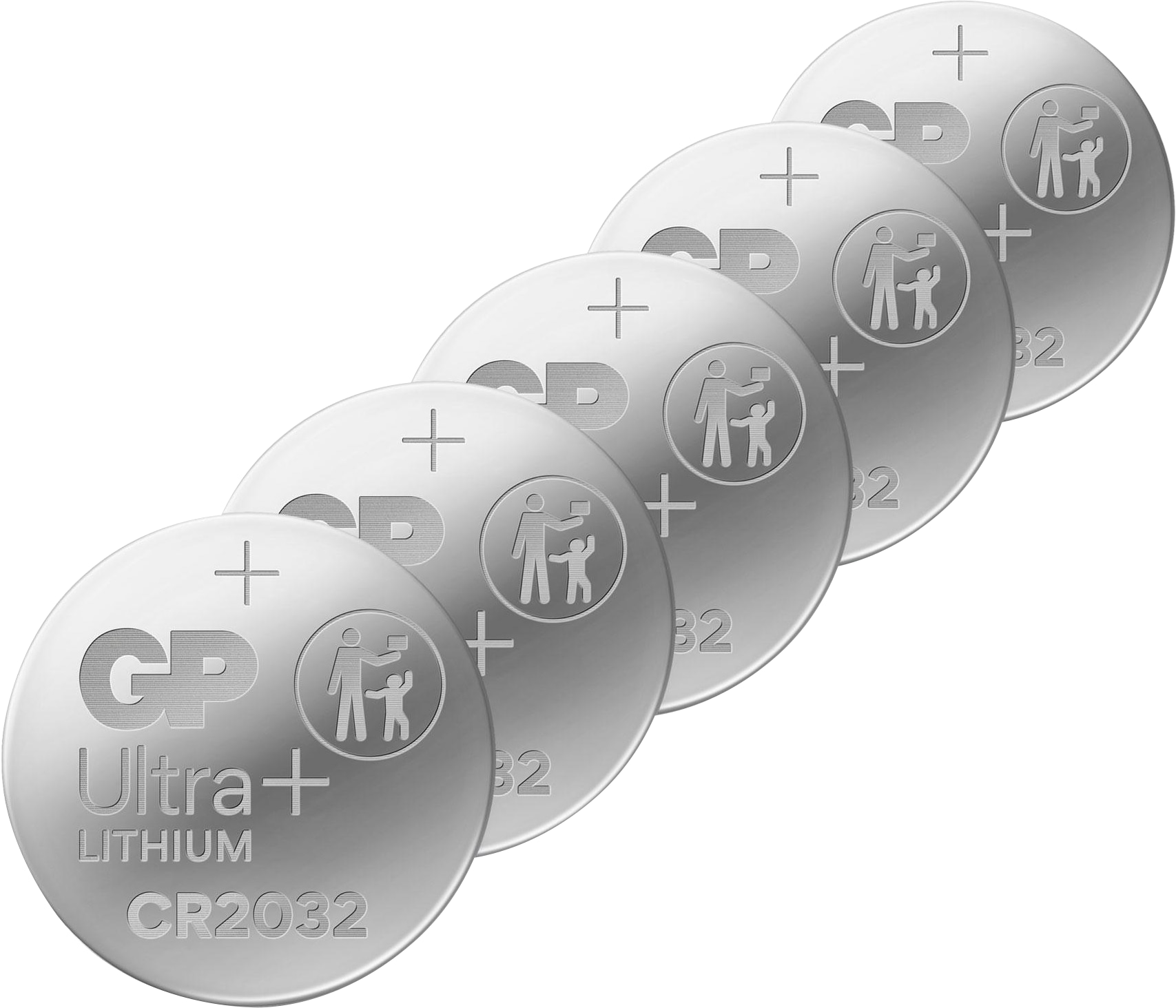 GP Knopfzelle, CR2032, Lithium, 3 V, 5 St.