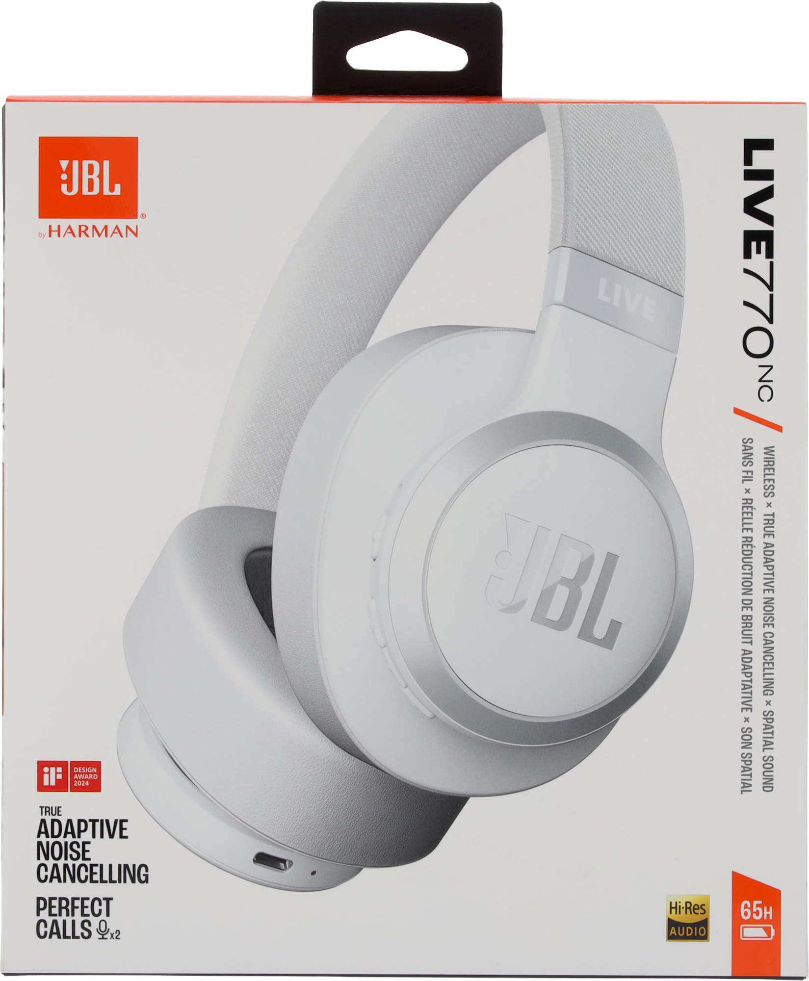 JBL Bluetooth Over-Ear Kopfhörer Live 770 NC, weiß