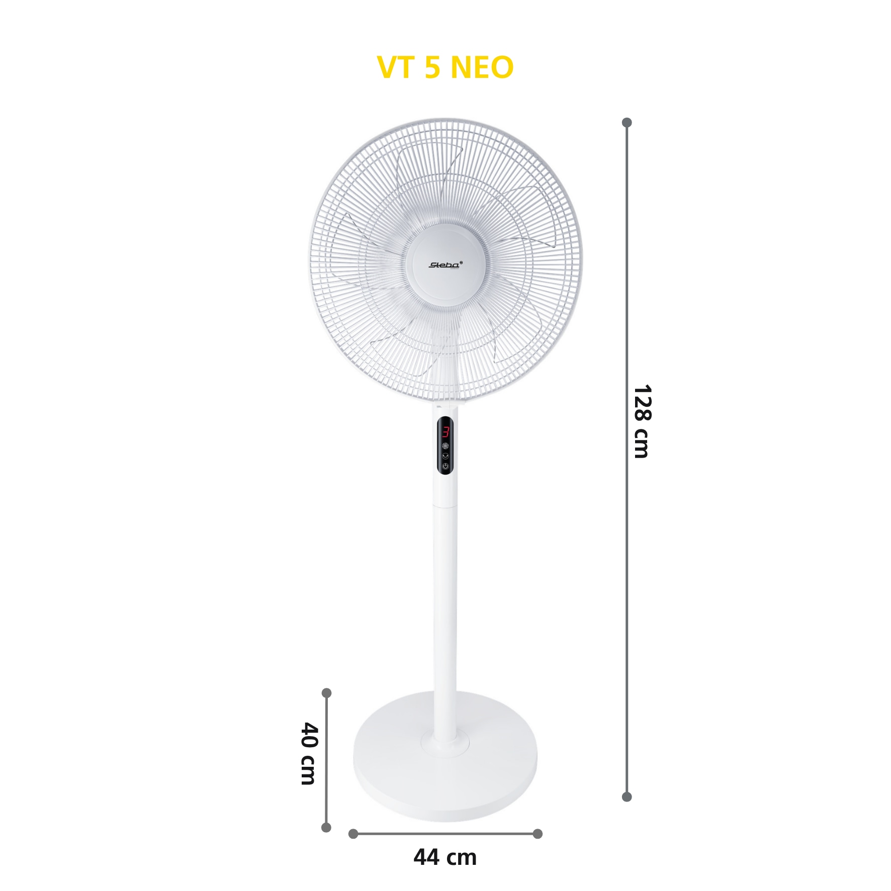 STEBA Standventilator VT 5 NEO, 3 Stufen, Timer, Oszillation, mit FB, weiß STEBA Standventilator VT 5 NEO, 3 Stufen, Timer, Oszillation, mit FB, weiß