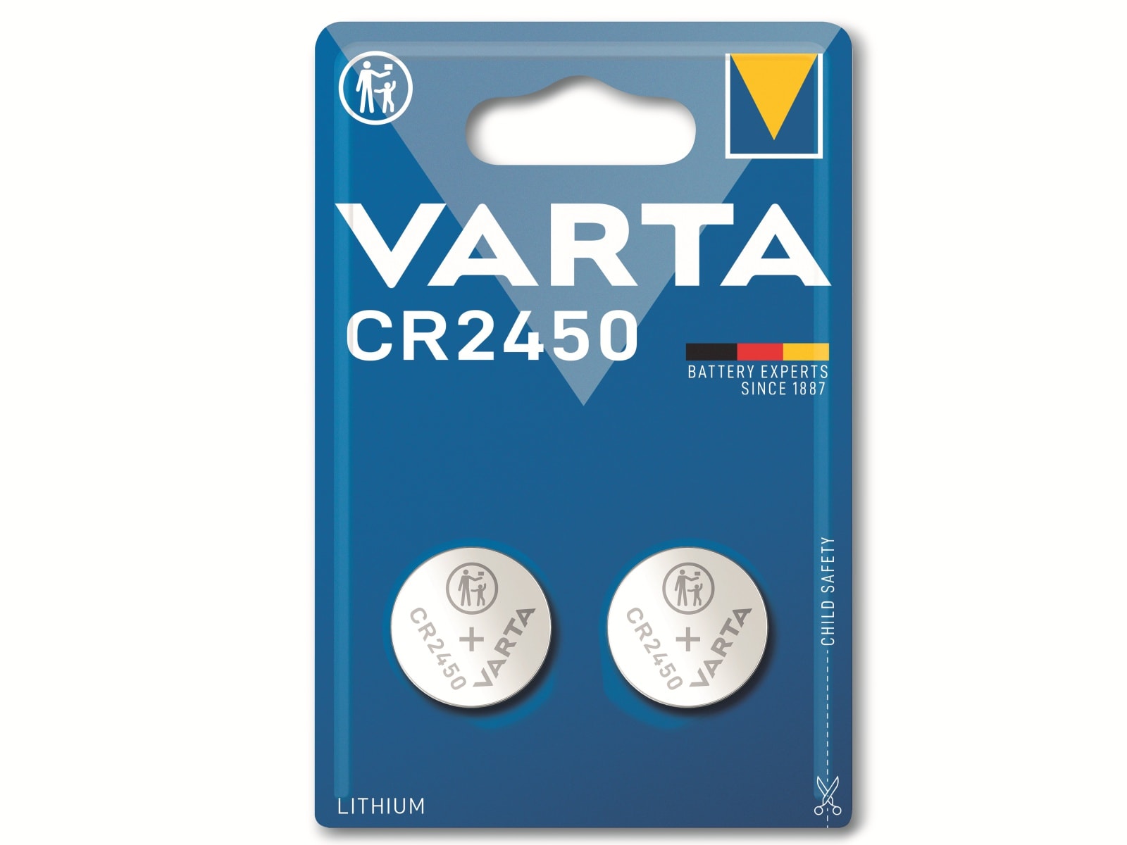VARTA Knopfzelle Lithium, CR2450,  3V 2 Stück