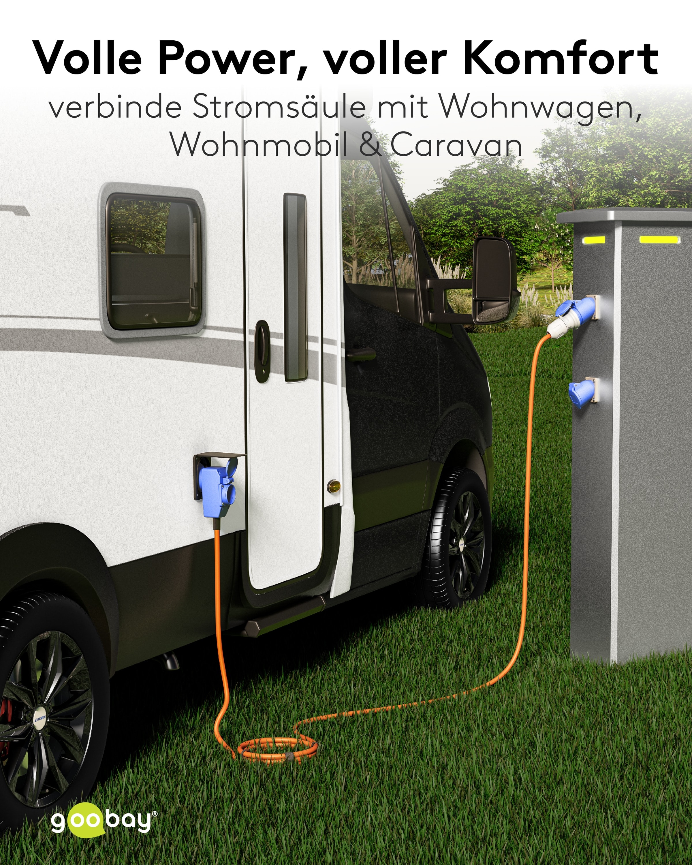GOOBAY CEE-Adapterkabel 76233, 5 m, Stecker zu Kupplung + Schutzkontakt Kupplung GOOBAY CEE-Adapterkabel 76233, 5 m, Stecker zu Kupplung + Schutzkontakt Kupplung