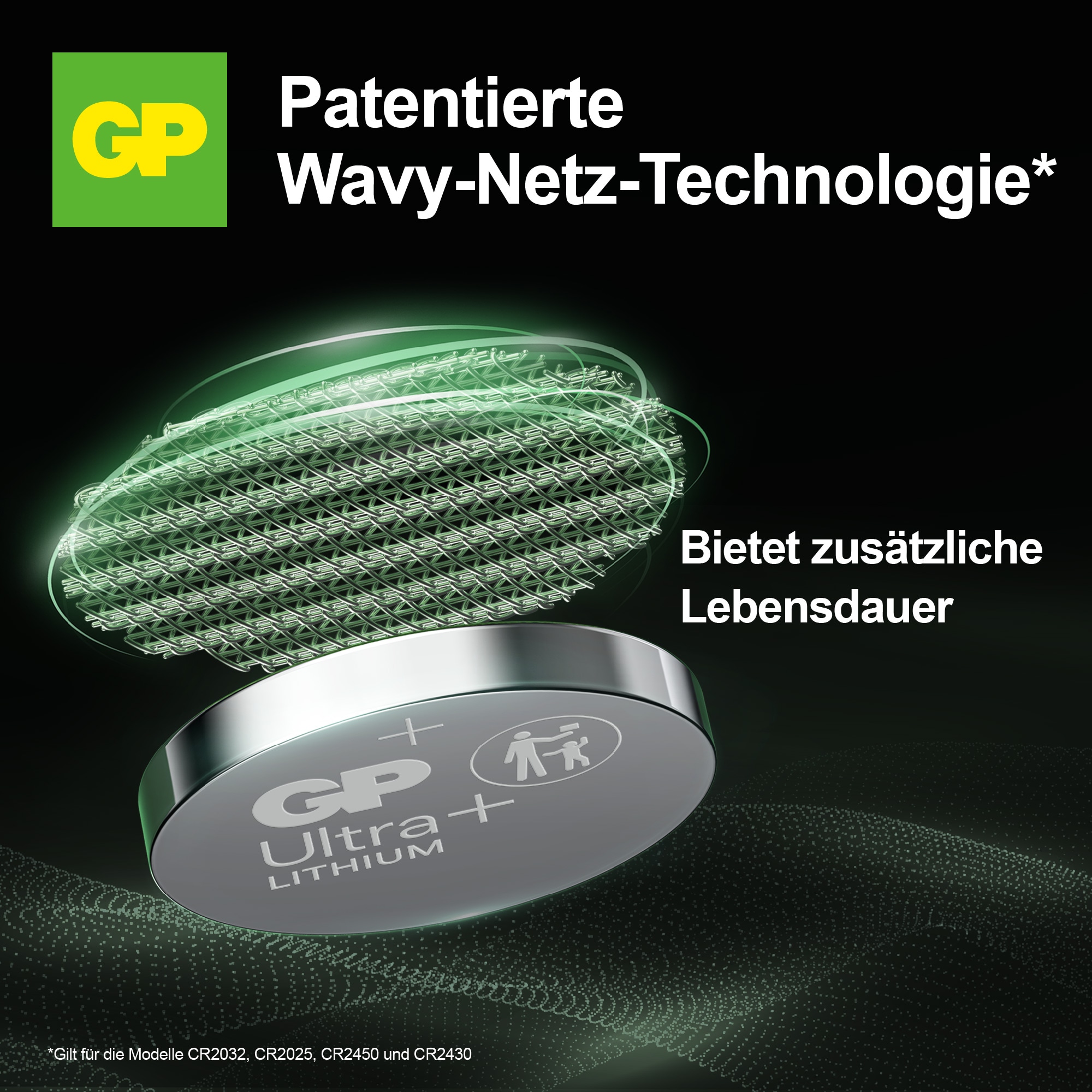 Knopfzelle GP Ultra Plus, CR2450, Lithium, 2 Stück