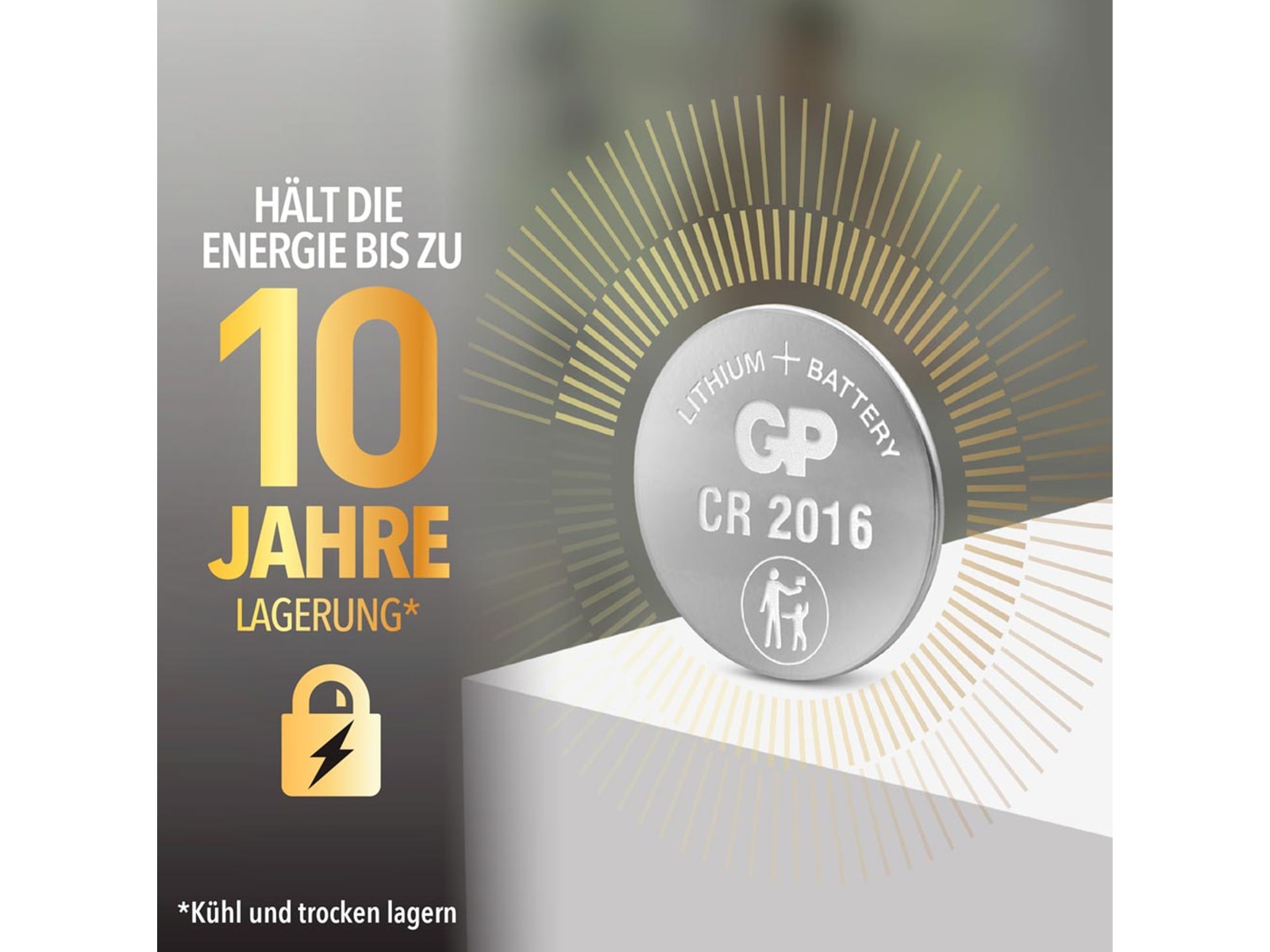 GP Knopfzelle, CR2016, Lithium, 3 V, 2 St. GP Knopfzelle, CR2016, Lithium, 3 V, 2 St.