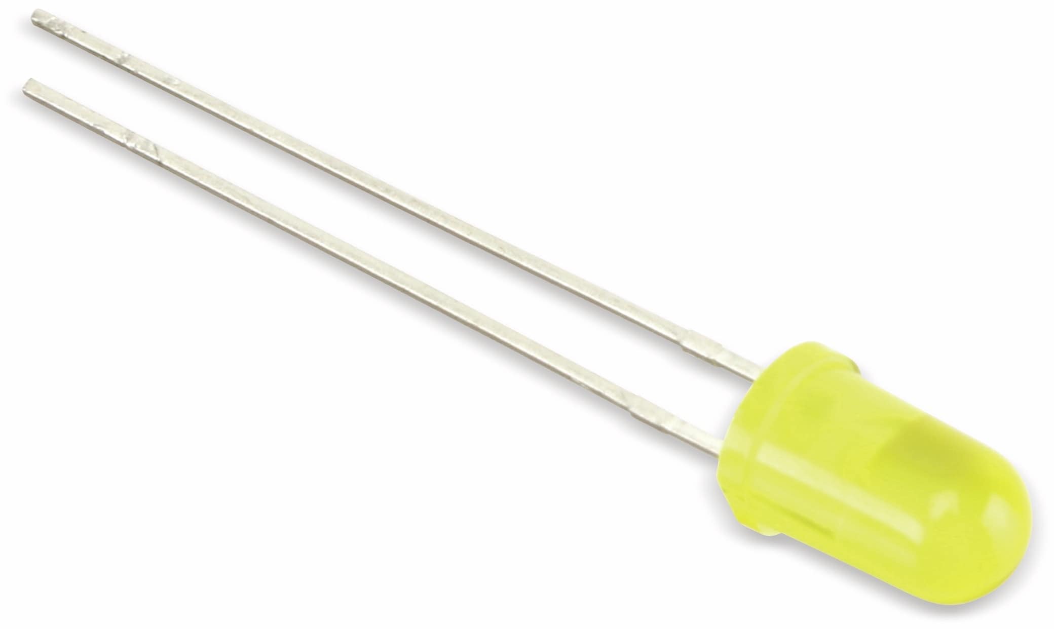 LITEON LED, LTL-4253, gelb, Ø 5mm, 19mcd, 20mA, 36° LITEON LED, LTL-4253, gelb, Ø 5mm, 19mcd, 20mA, 36°