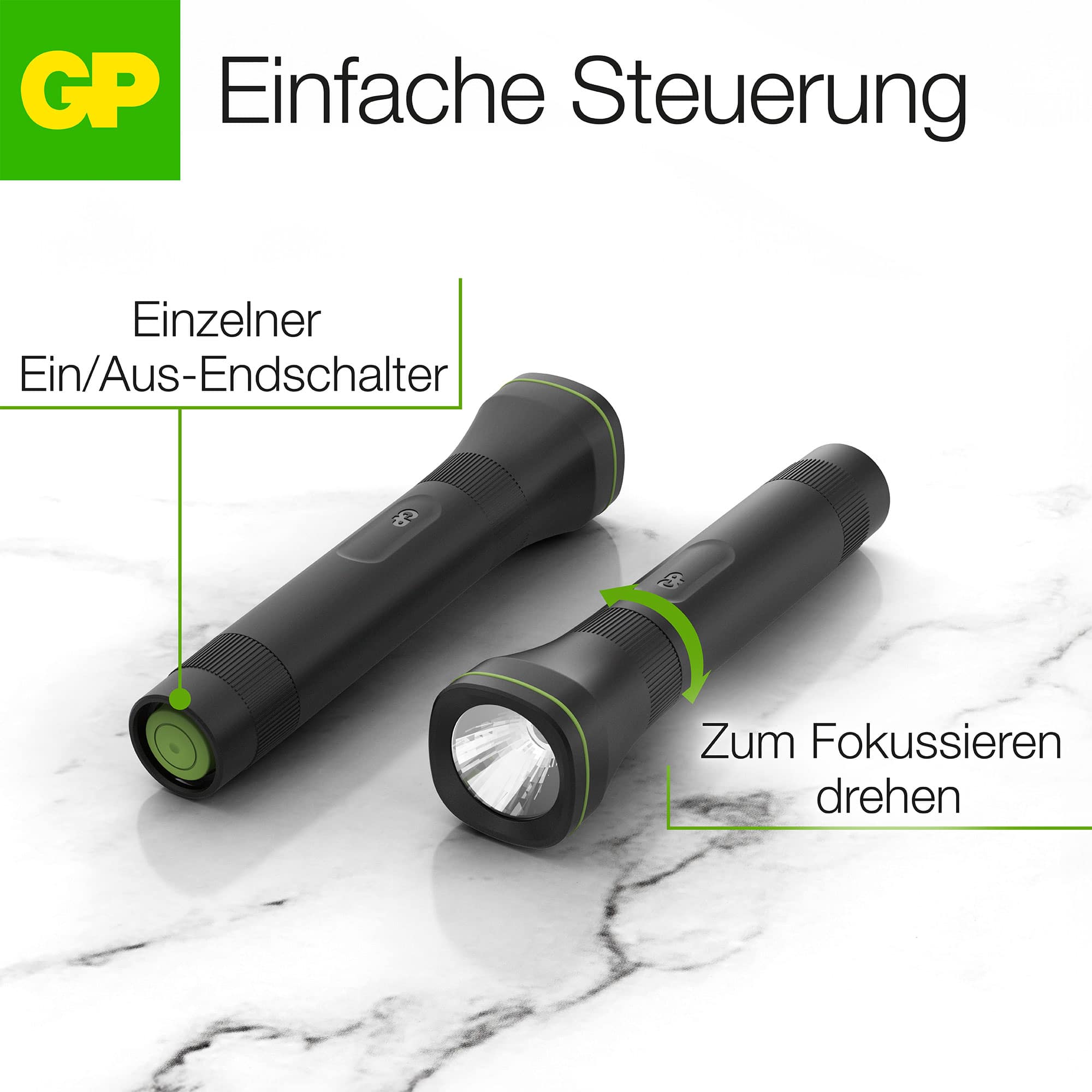 GP LED-Taschenlampe C107, 70lm , 166 mm lang GP LED-Taschenlampe C107, 70lm , 166 mm lang