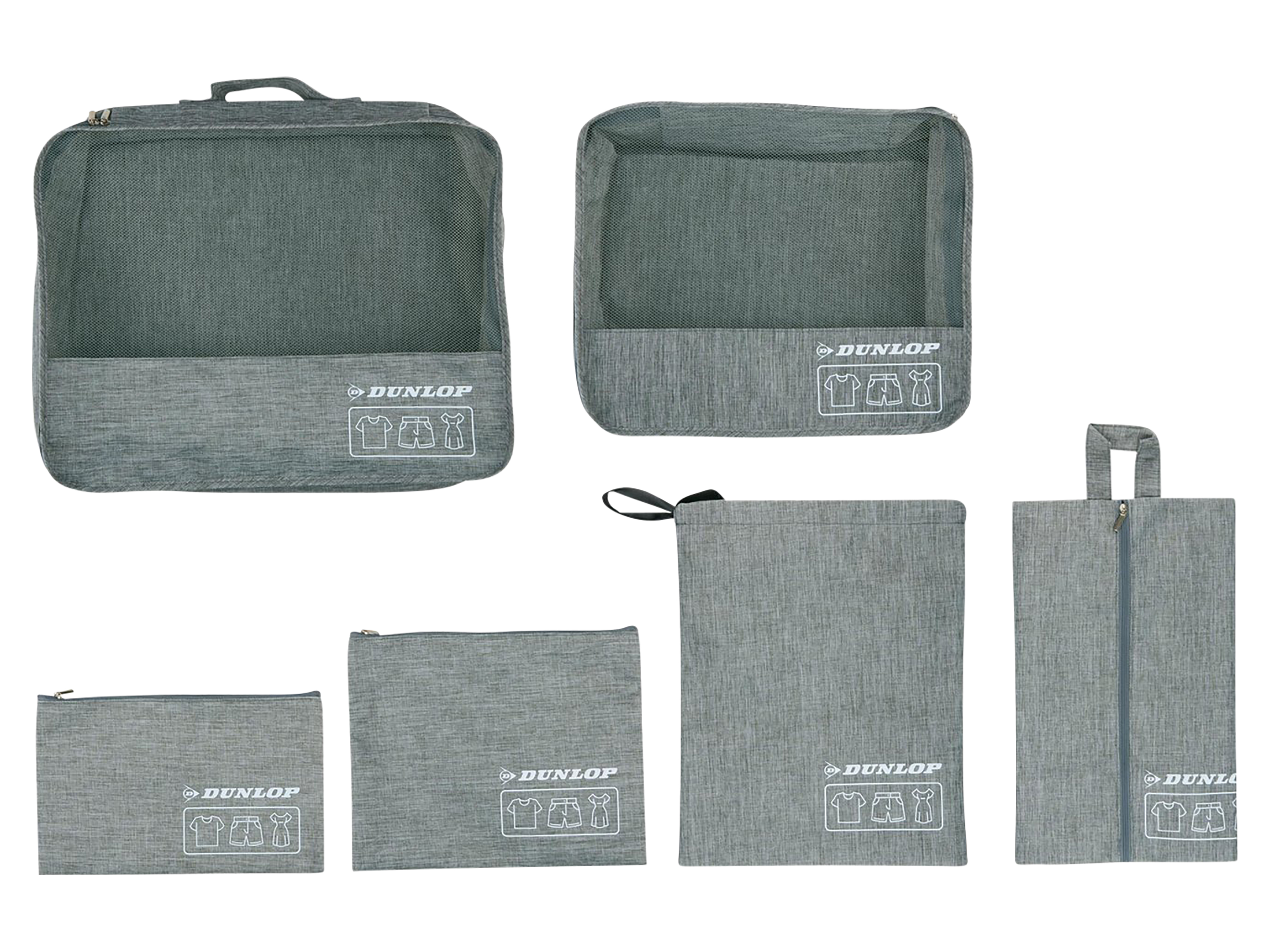 DUNLOP Reiseorganizer-Set, 6-teilig, Schwarz, Grau, Blau DUNLOP Reiseorganizer-Set, 6-teilig, Schwarz, Grau, Blau