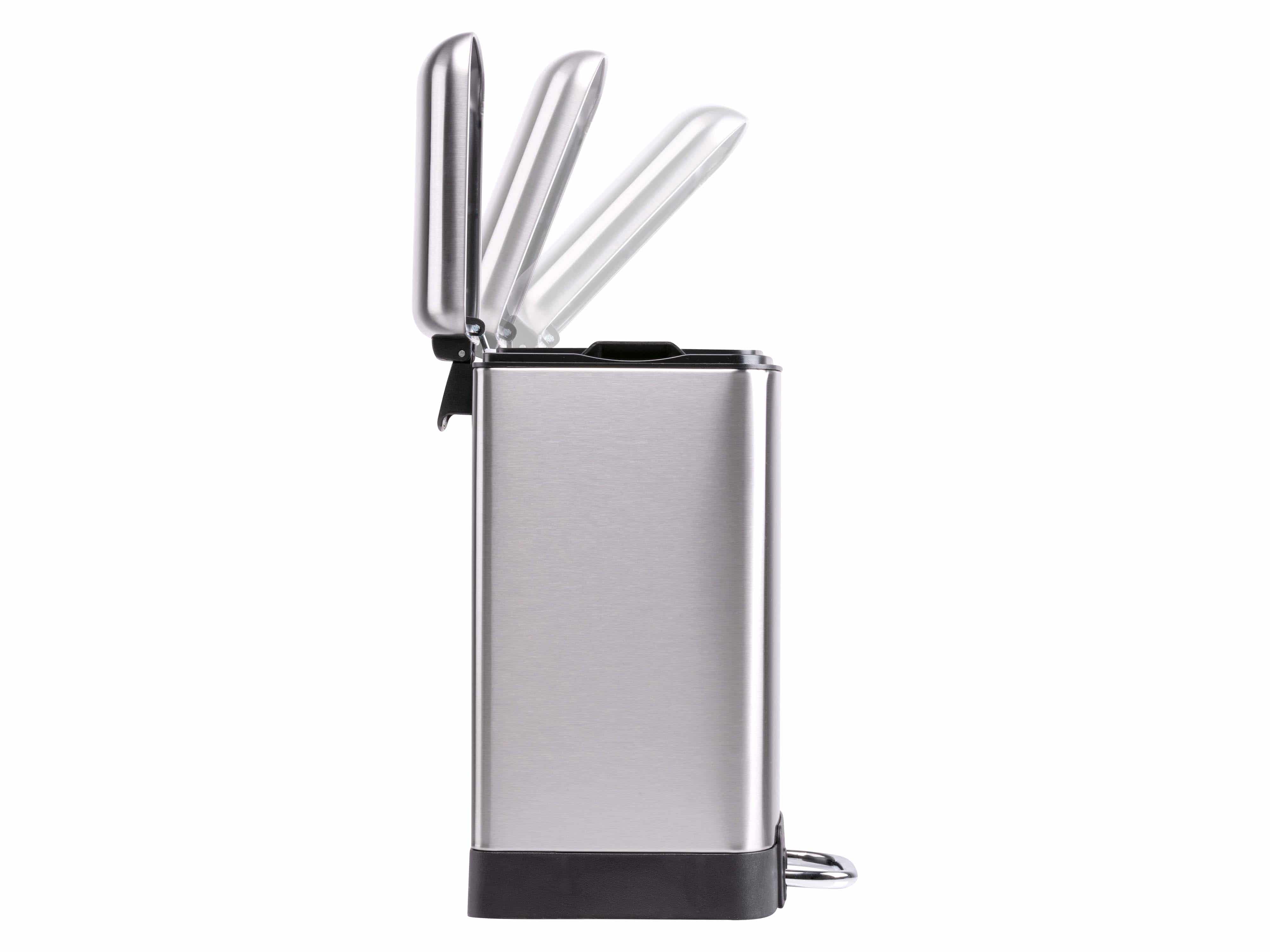 DIRT DEVIL Tretabfalleimer, 6 L, Soft Close, Edelstahl, silber