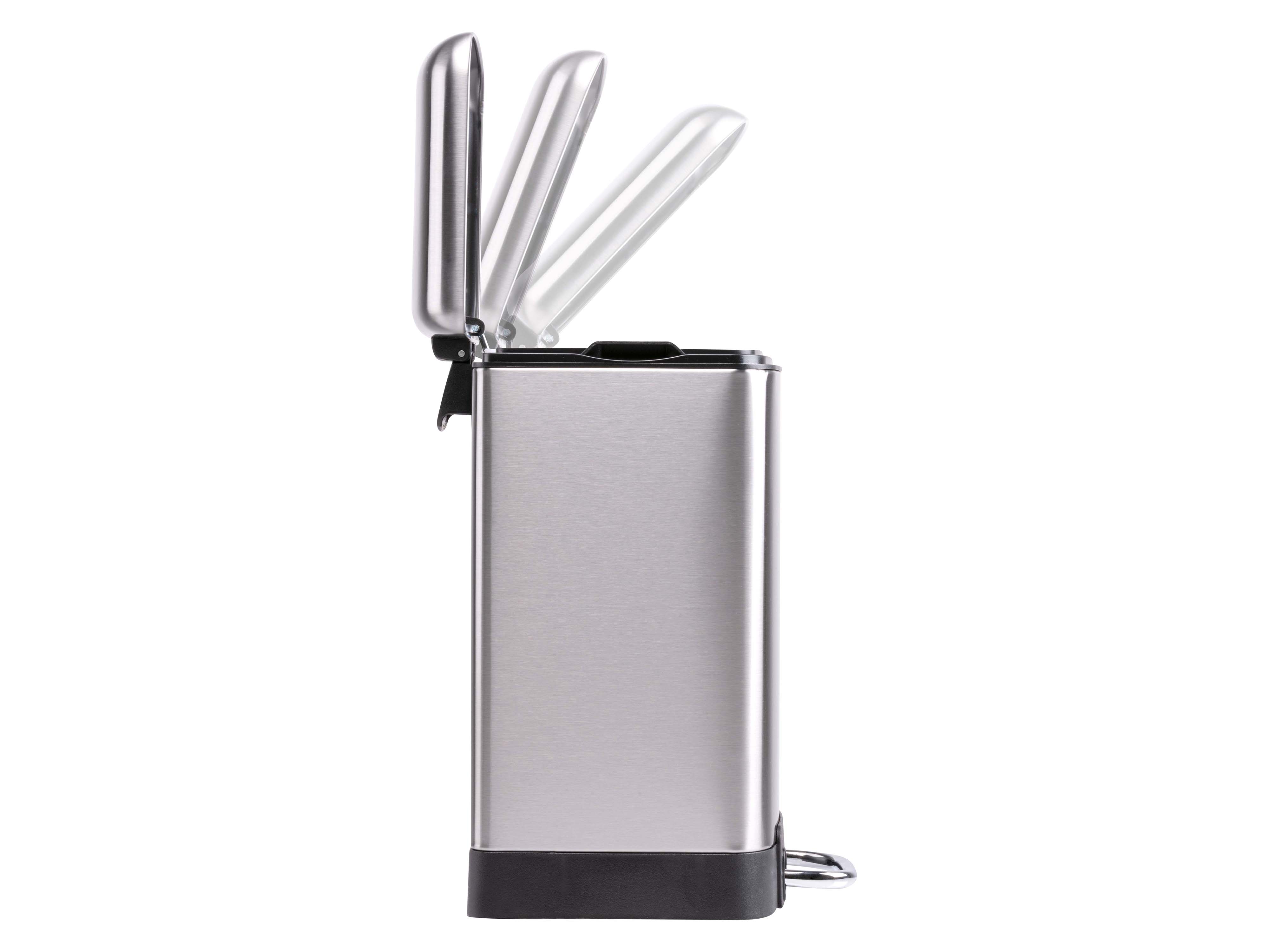 DIRT DEVIL Tretabfalleimer, 6 L, Soft Close, Edelstahl, silber