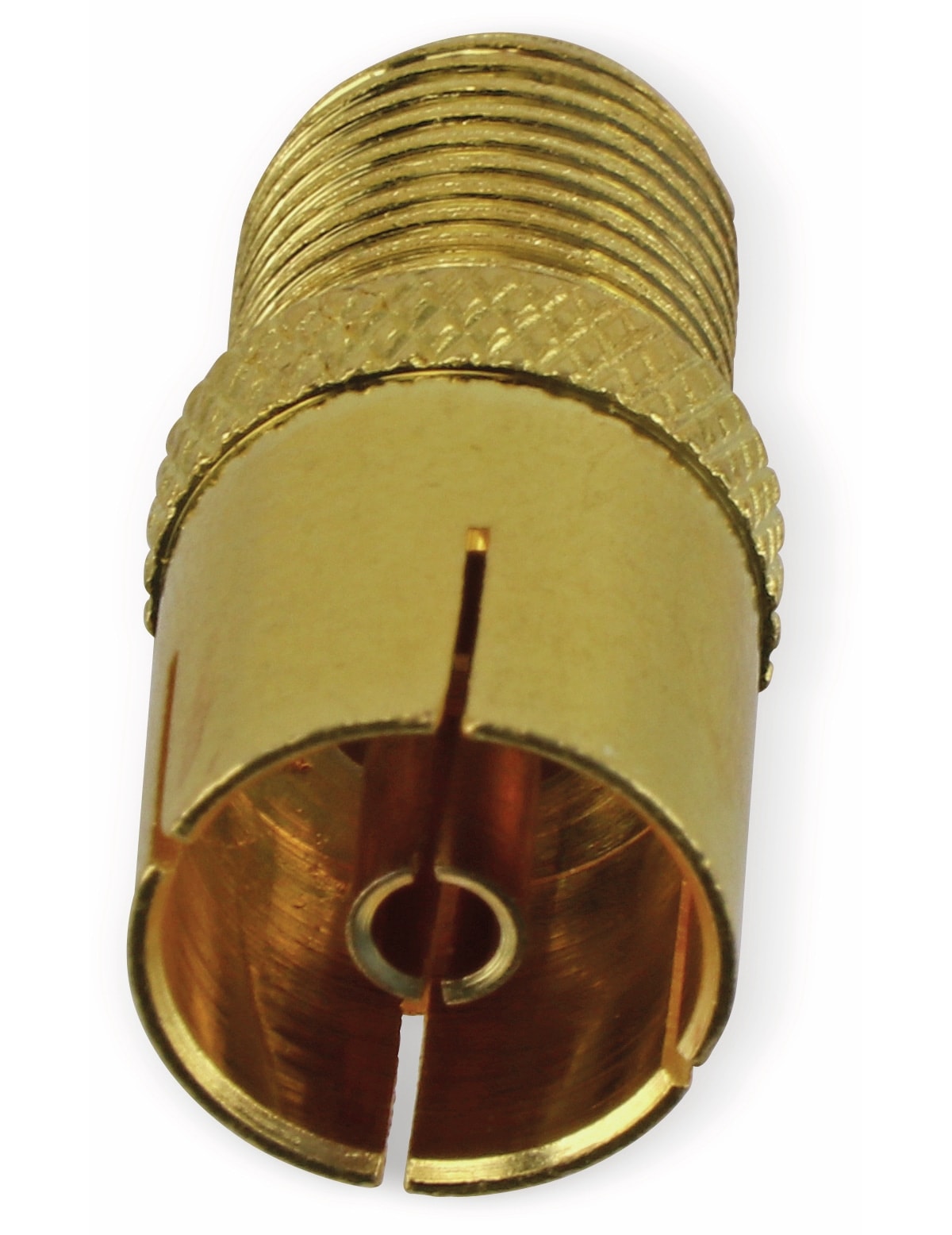 S-IMPULS F-Adapter, Koaxialkupplung/F-Kupplung, vergoldet