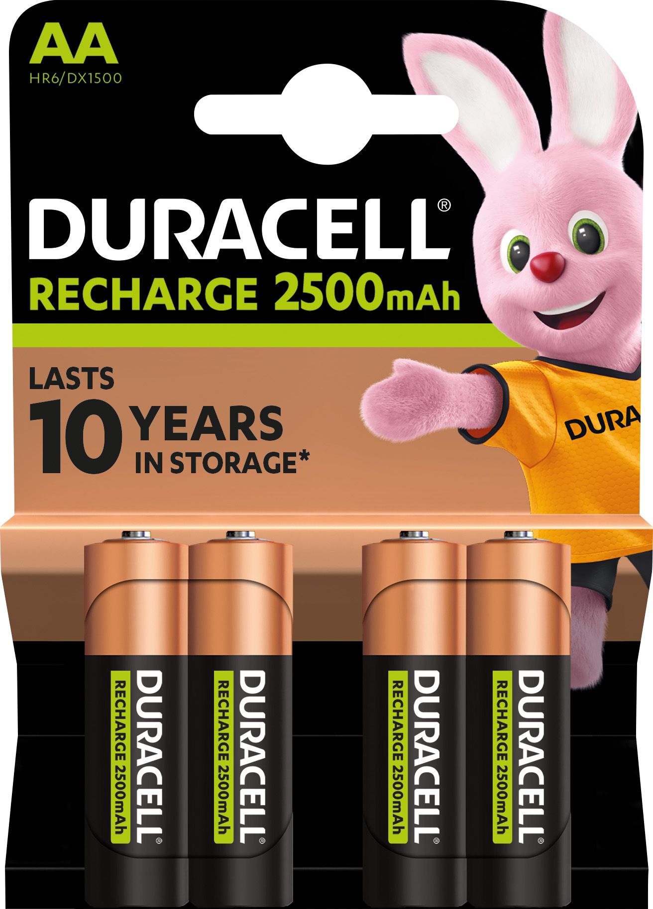 DURACELL NiMH-Mignon-Akku HR06, 1.2V/2500mAh, rechargeable, 4 Stück DURACELL NiMH-Mignon-Akku HR06, 1.2V/2500mAh, rechargeable, 4 Stück