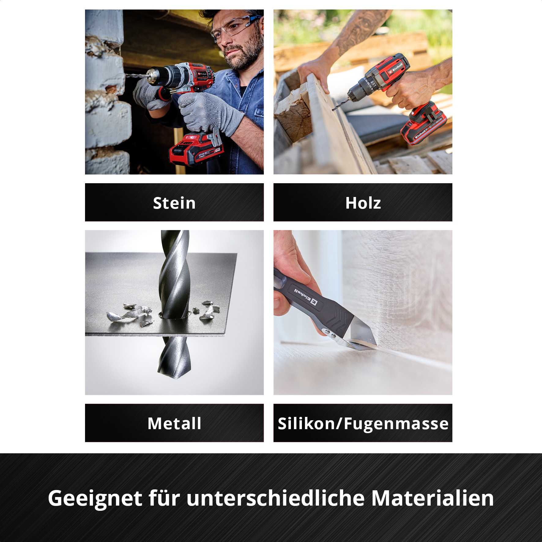 EINHELL Werkzeugkoffer Renovierung, 370517, E-Case, 78-teilig