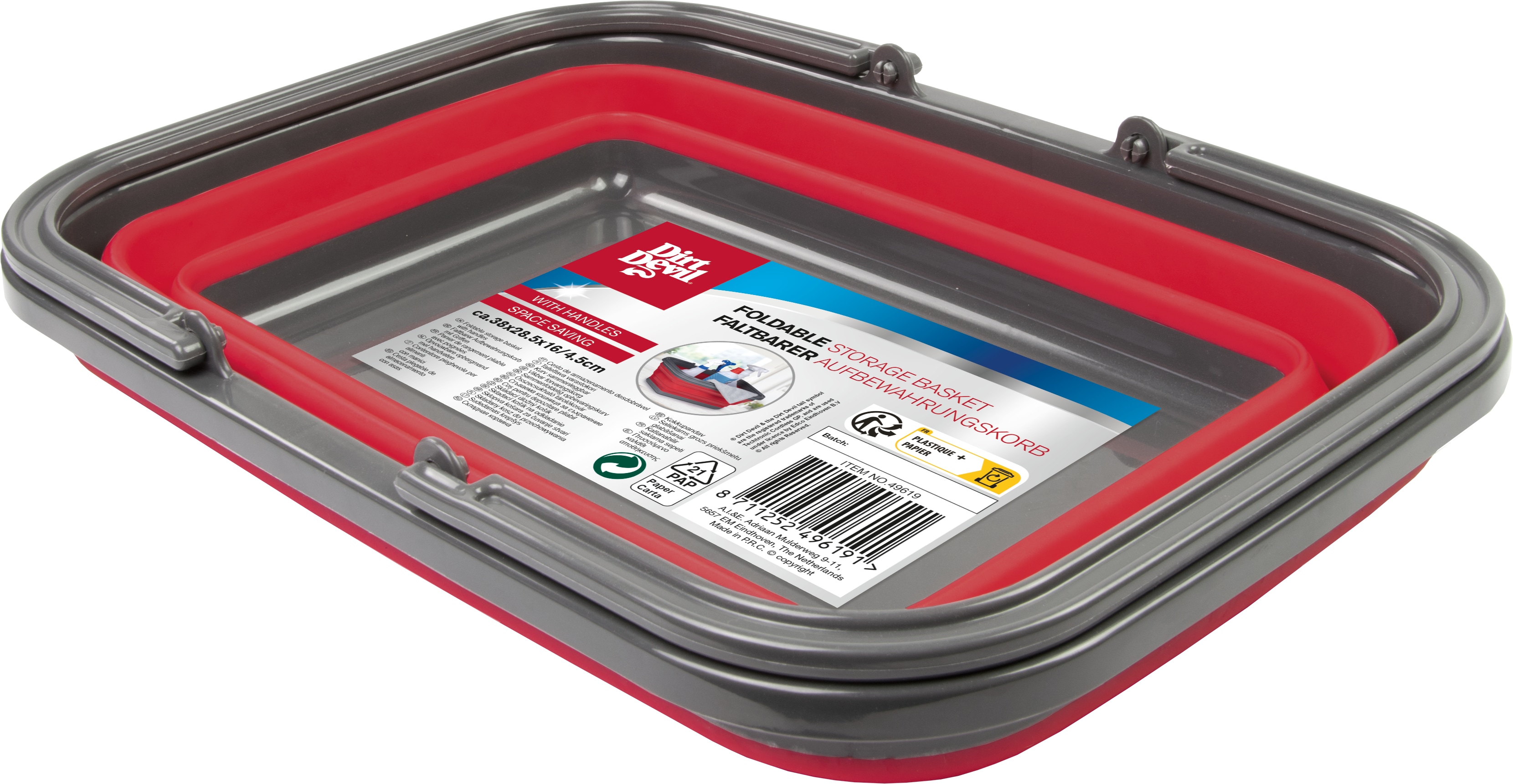 DIRT DEVIL Faltbarer Eimer, rechteckig, 17L DIRT DEVIL Faltbarer Eimer, rechteckig, 17L