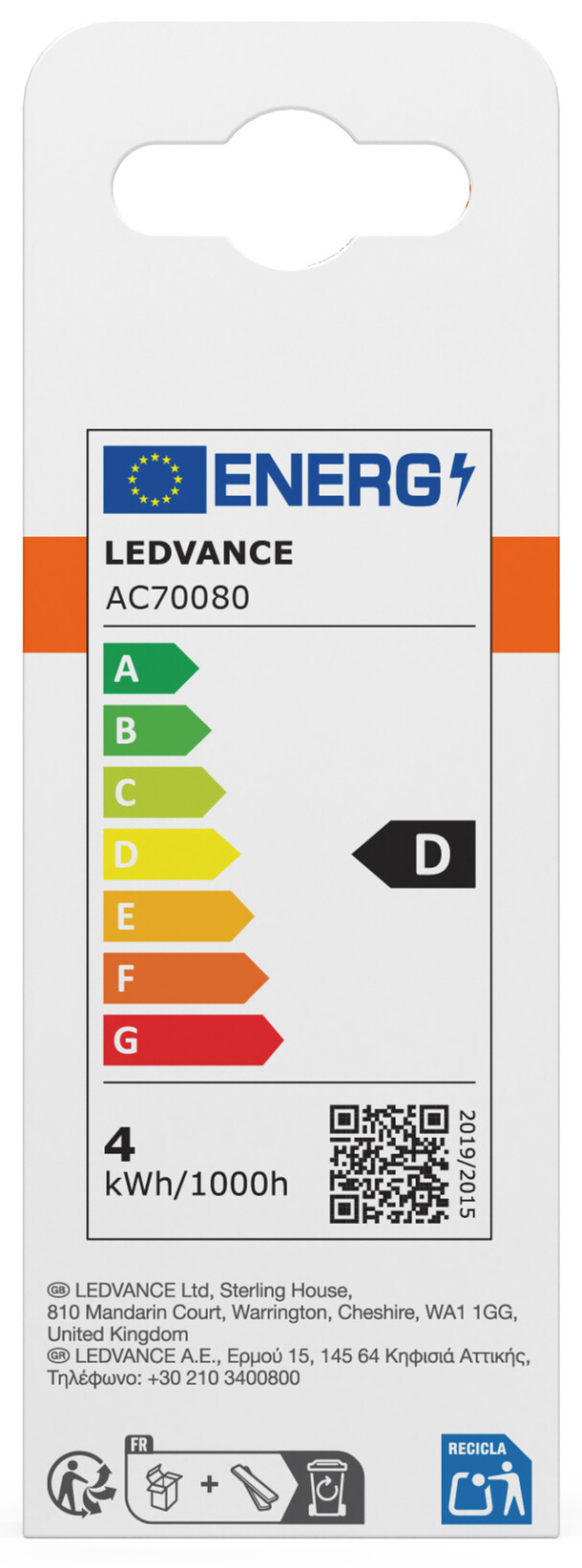 OSRAM LED-Lampe Retrofit, 3,4 W, E27, 2700 K, EEK: D, 470 lm, IP20, warmweiß