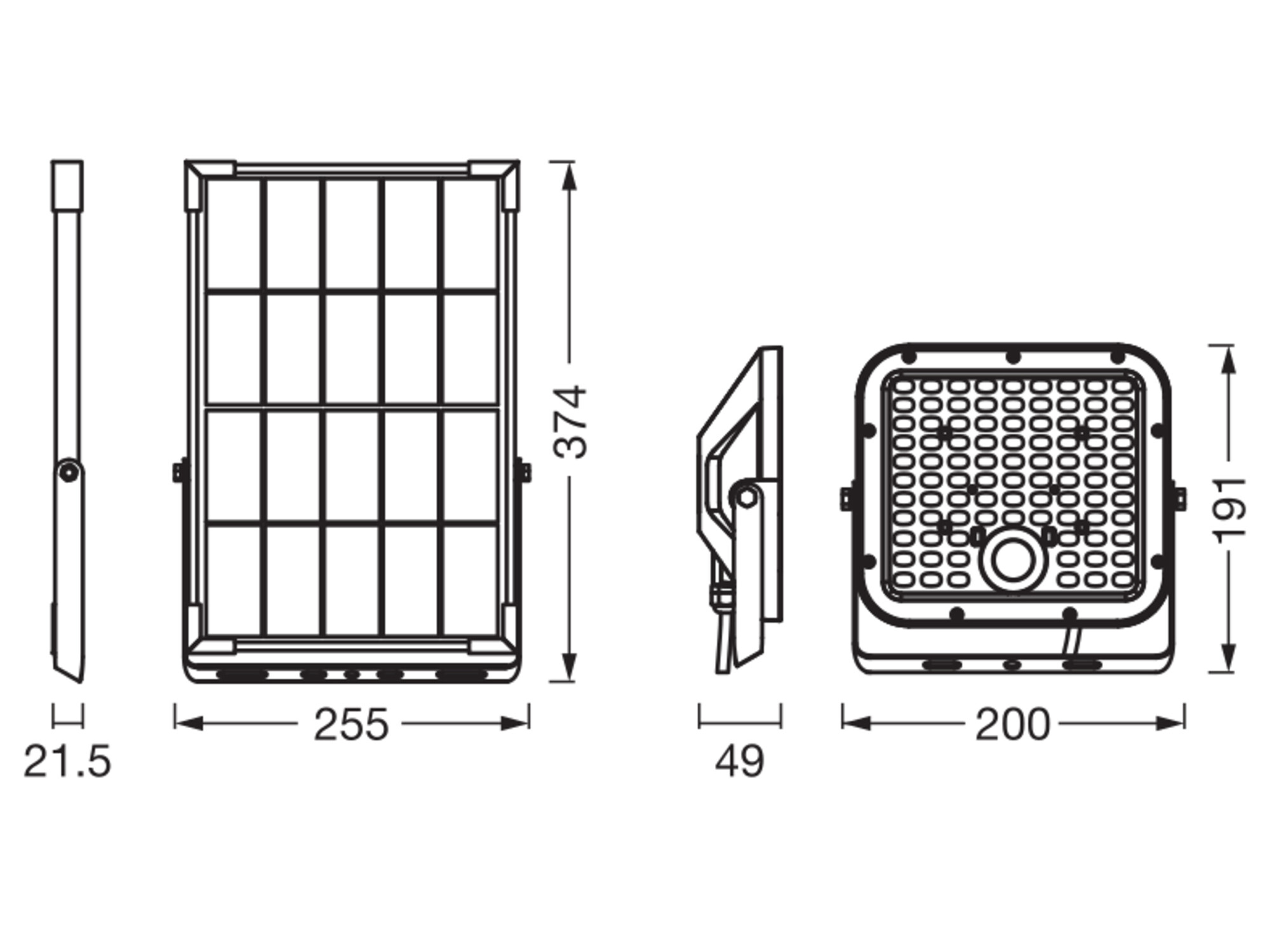 Solar LED-Fluter OSRAM, 30W, 4500lm, 4000K, schwarz