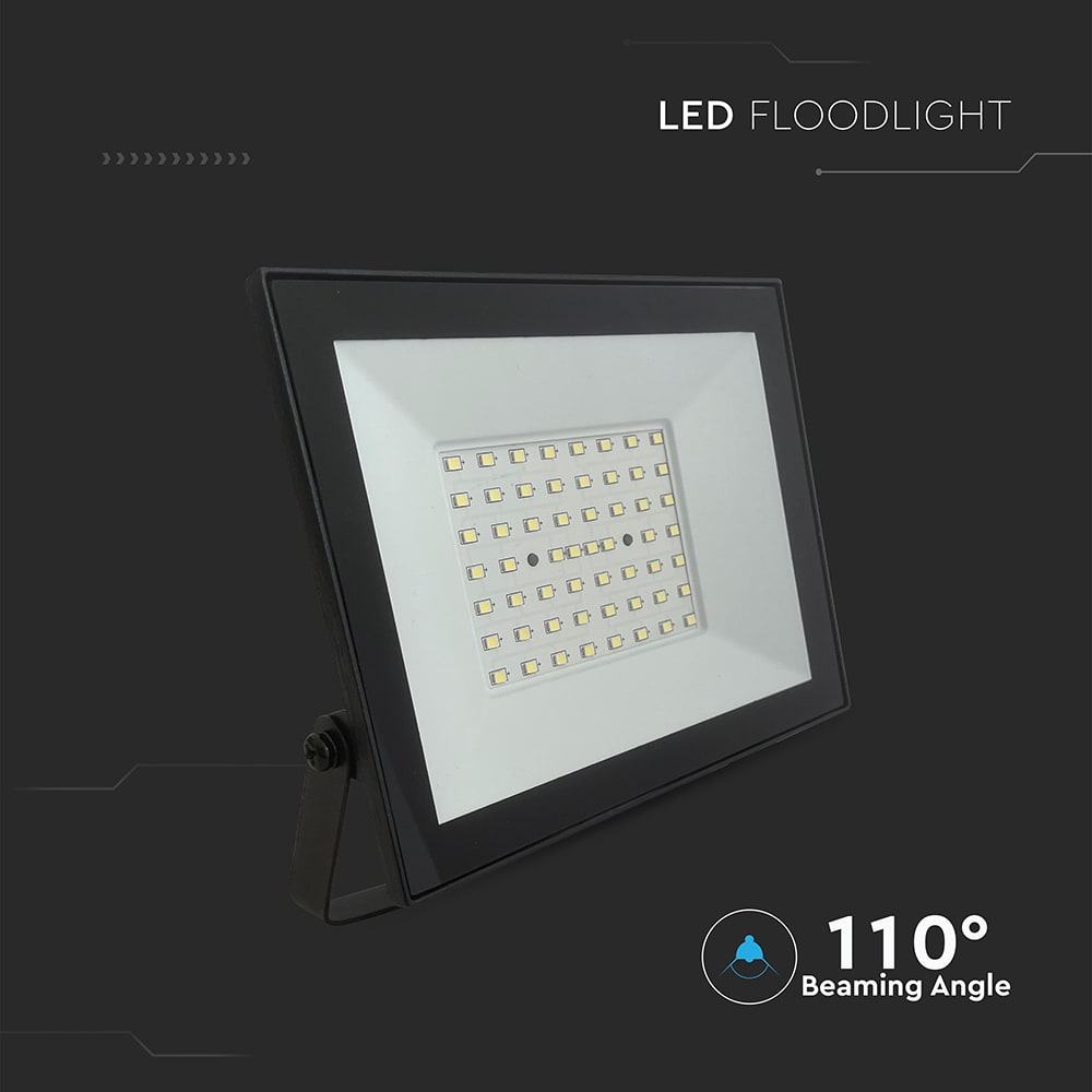 V-TAC LED-Fluter, VT-44054, 50 W, 6500K, EEK: F, 4000 lm, kaltweiß, IP65, schwarz