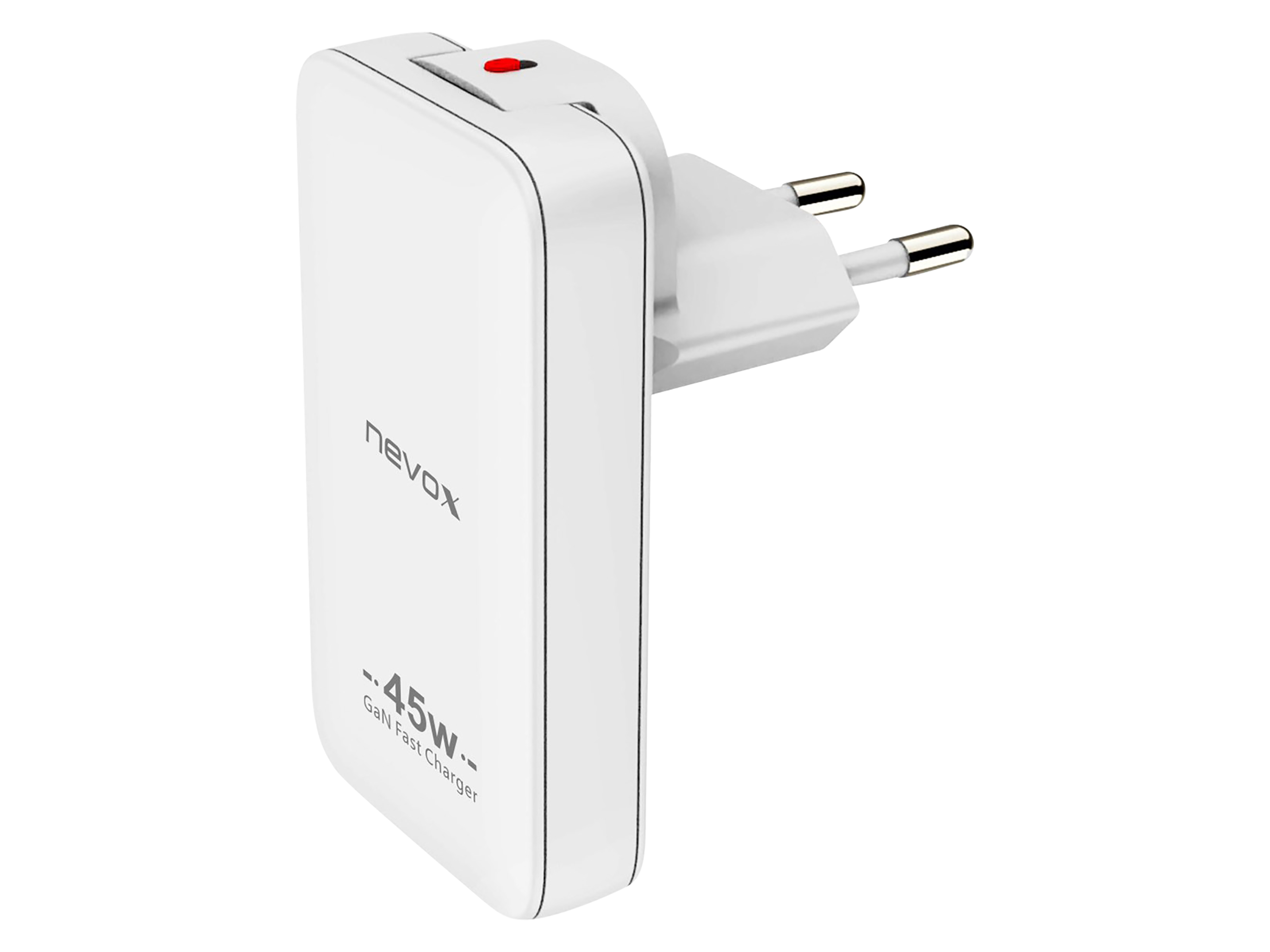 NEVOX USB-Lader, Dual Slim, 45 W, USB-C PD / PPS + QC3.0 GAN