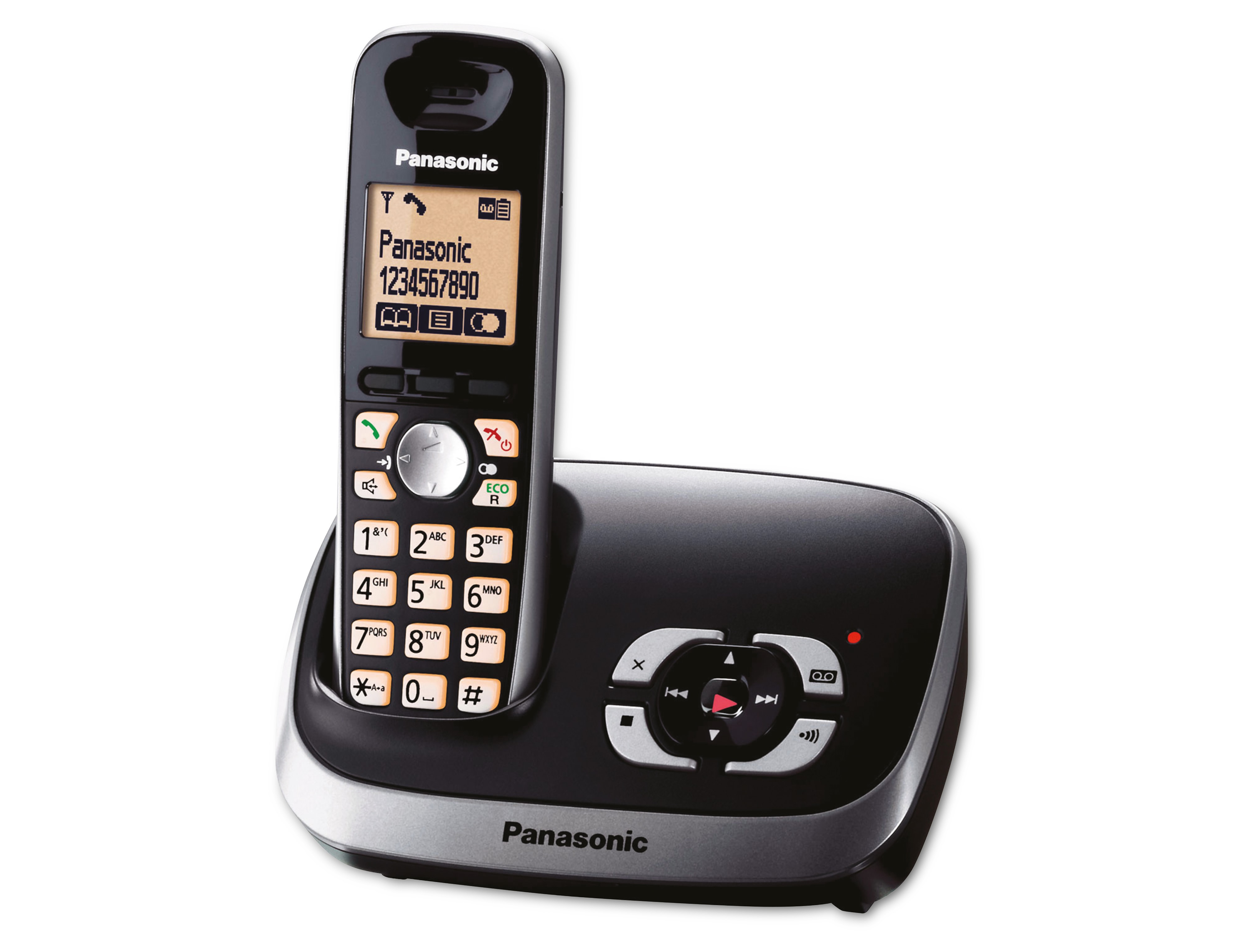 PANASONIC DECT-Telefon KX-TG6521GB, mit AB, schwarz