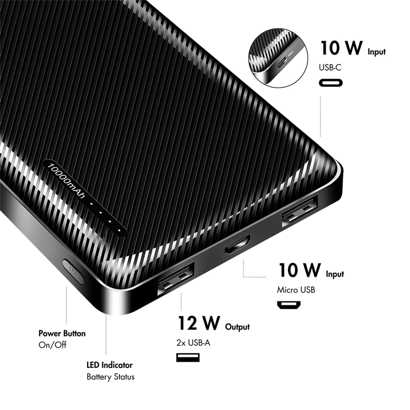 LOGILINK POWERBANK PA0316, 10.000mAh, schwarz, 2-fach USB-A Ausgang LOGILINK POWERBANK PA0316, 10.000mAh, 2-fach USB-A Ausgang