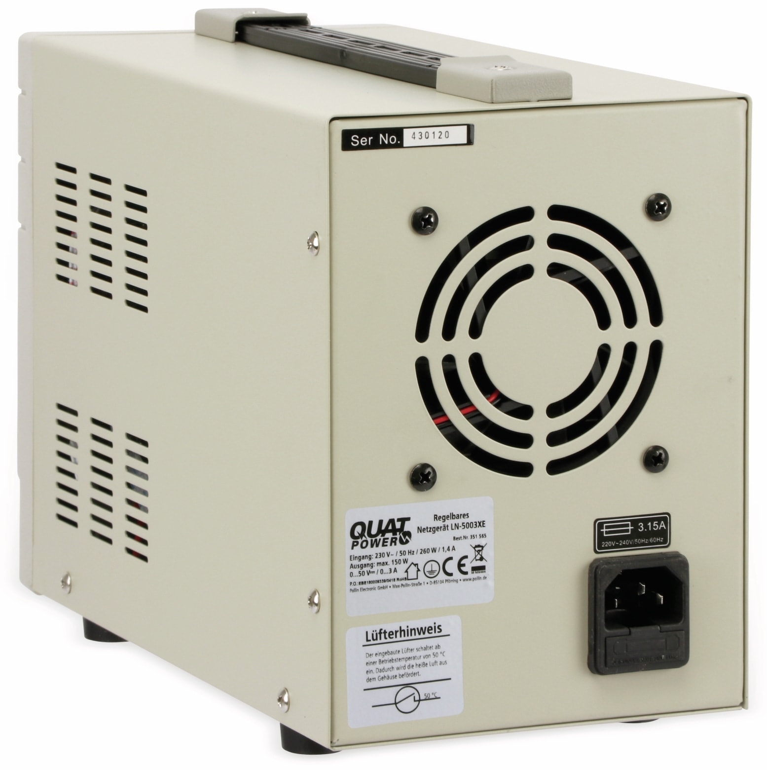 QUATPOWER Labornetzgerät LN-5003XE, 0...50 V-, 0...3 A QUATPOWER Labornetzgerät LN-5003XE, 0...50 V-, 0...3 A