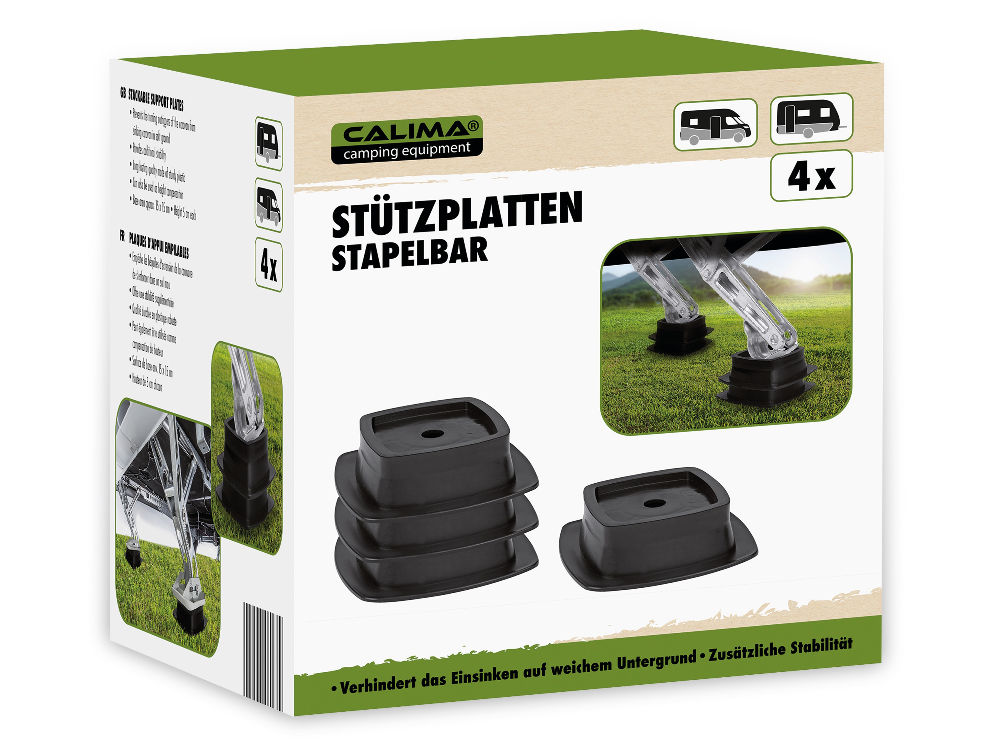 CALIMA CAMPING EQUIPMENT Stützplatten 46068, stapelbar, 4 Stück
