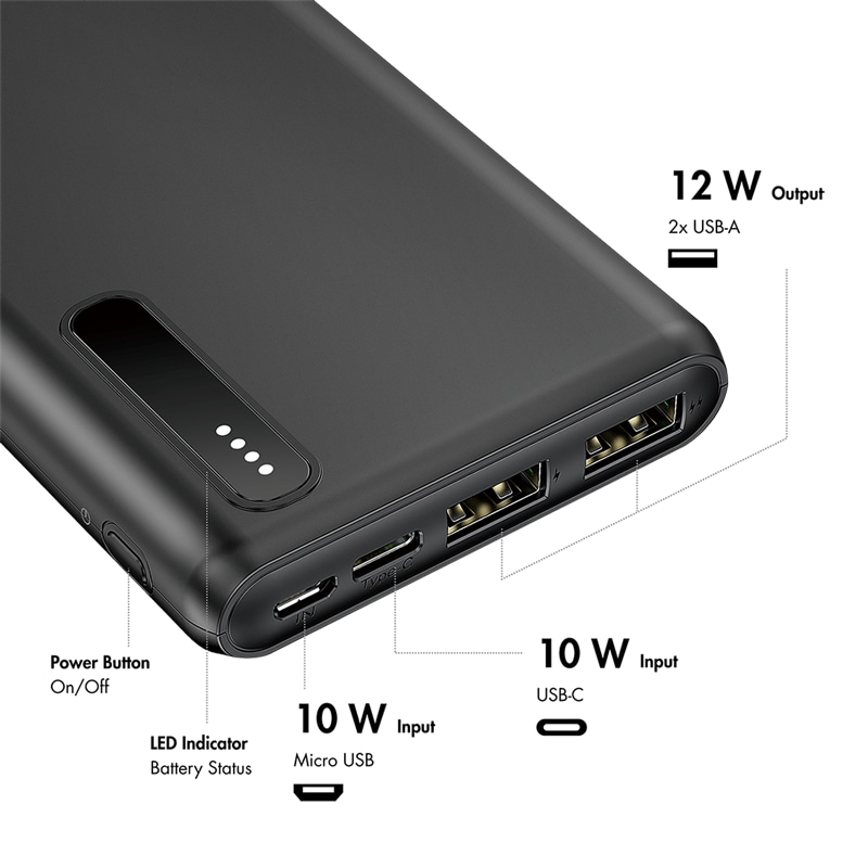 LOGILINK Powerbank PA0311 schwarz, 8000 mAh, 2x USB-A, 2-in-1-Kabel LOGILINK Powerbank PA0311 schwarz, 8000 mAh, 2x USB-A, 2-in-1-Kabel