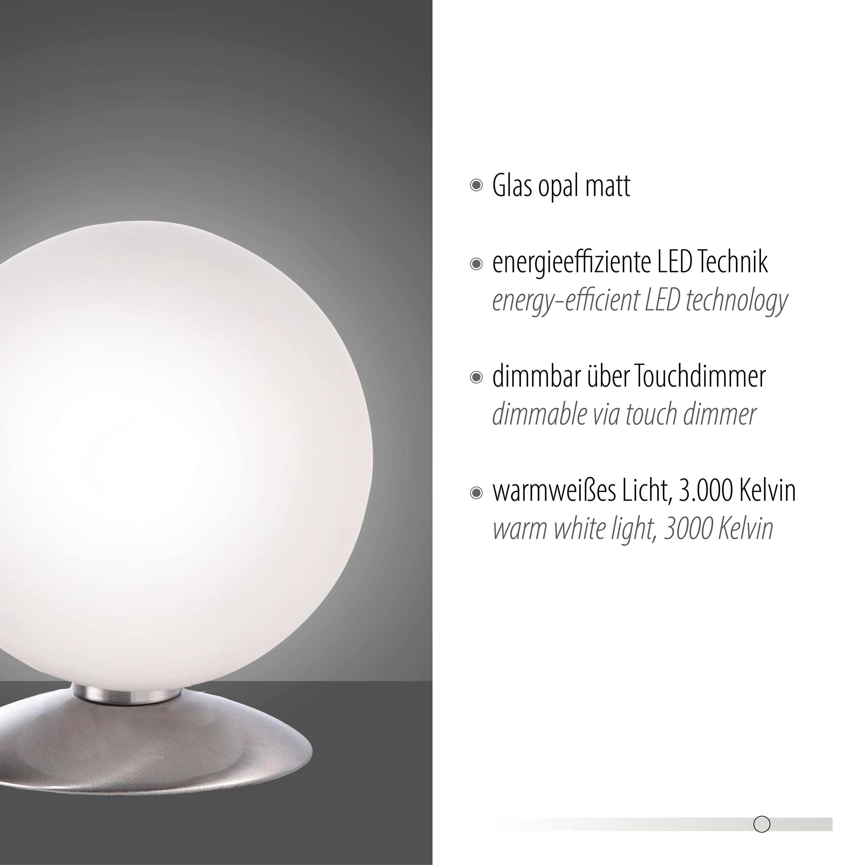 PAUL NEUHAUS LED-Tischleuchte 4013-55 stahl, G9, 3 W, 235 lm, 3000 K