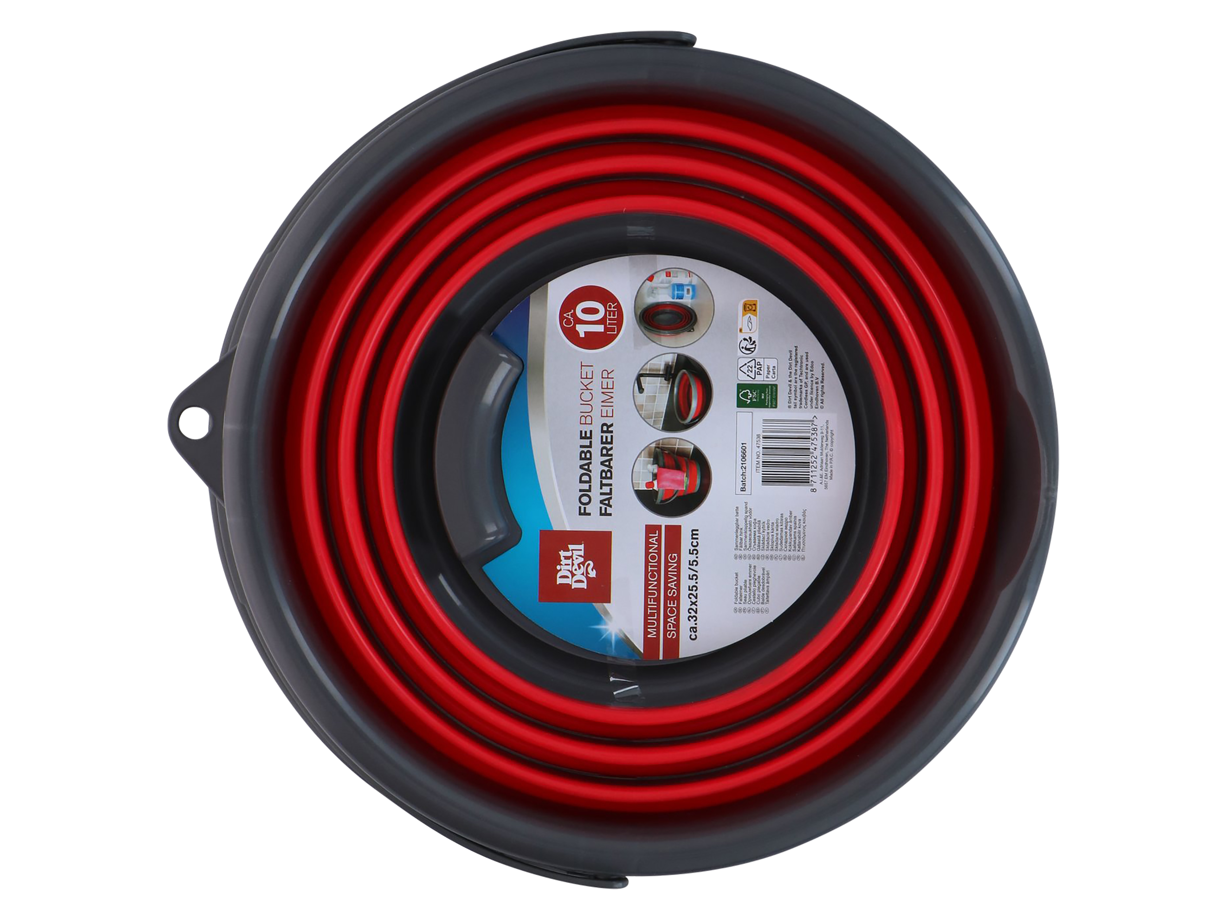 DIRT DEVIL Faltbarer Eimer, rund, 10L