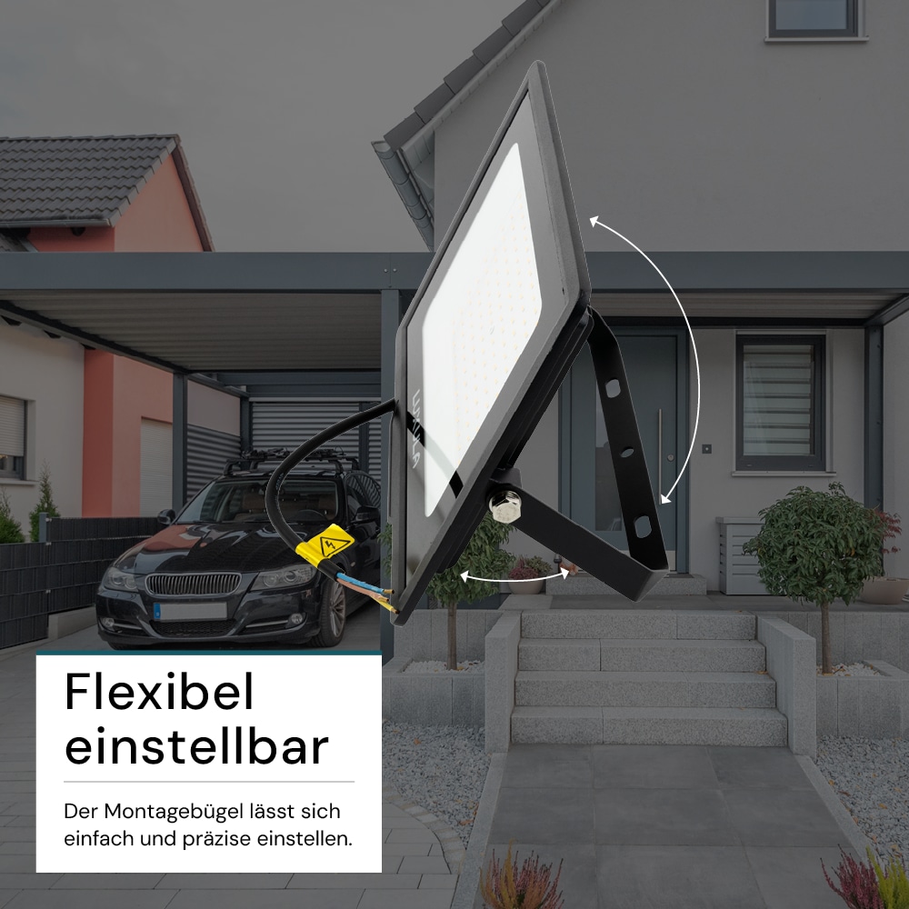 LUXULA LED-Fluter, EEK: F, 100W, 10000lm, 3000K, schwarz