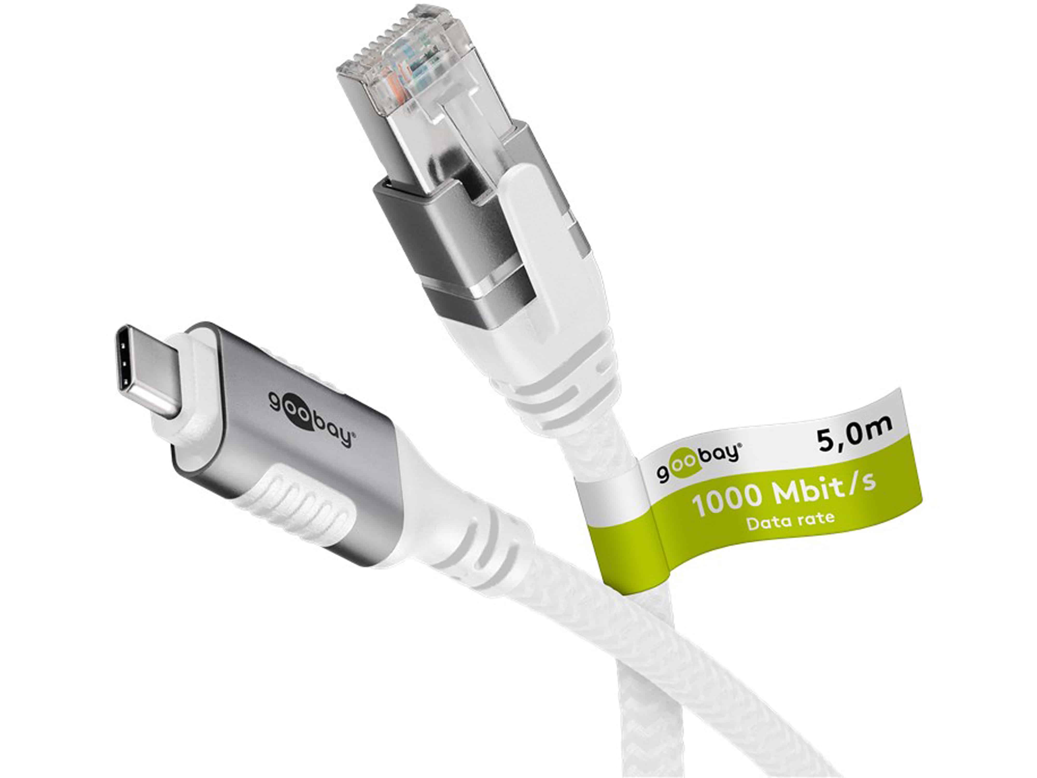 GOOBAY Ethernet-Kabel CAT6 USB-C 3.1 auf RJ45 5m GOOBAY Ethernet-Kabel CAT6 USB-C 3.1 auf RJ45 5m