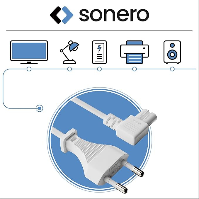 SONERO Netzkabel X-ESG-C7W-030W, Eurostecker, gerade, weiß, 3m SONERO Netzkabel X-ESG-C7W-030W, Eurostecker, gerade, weiß, 3m