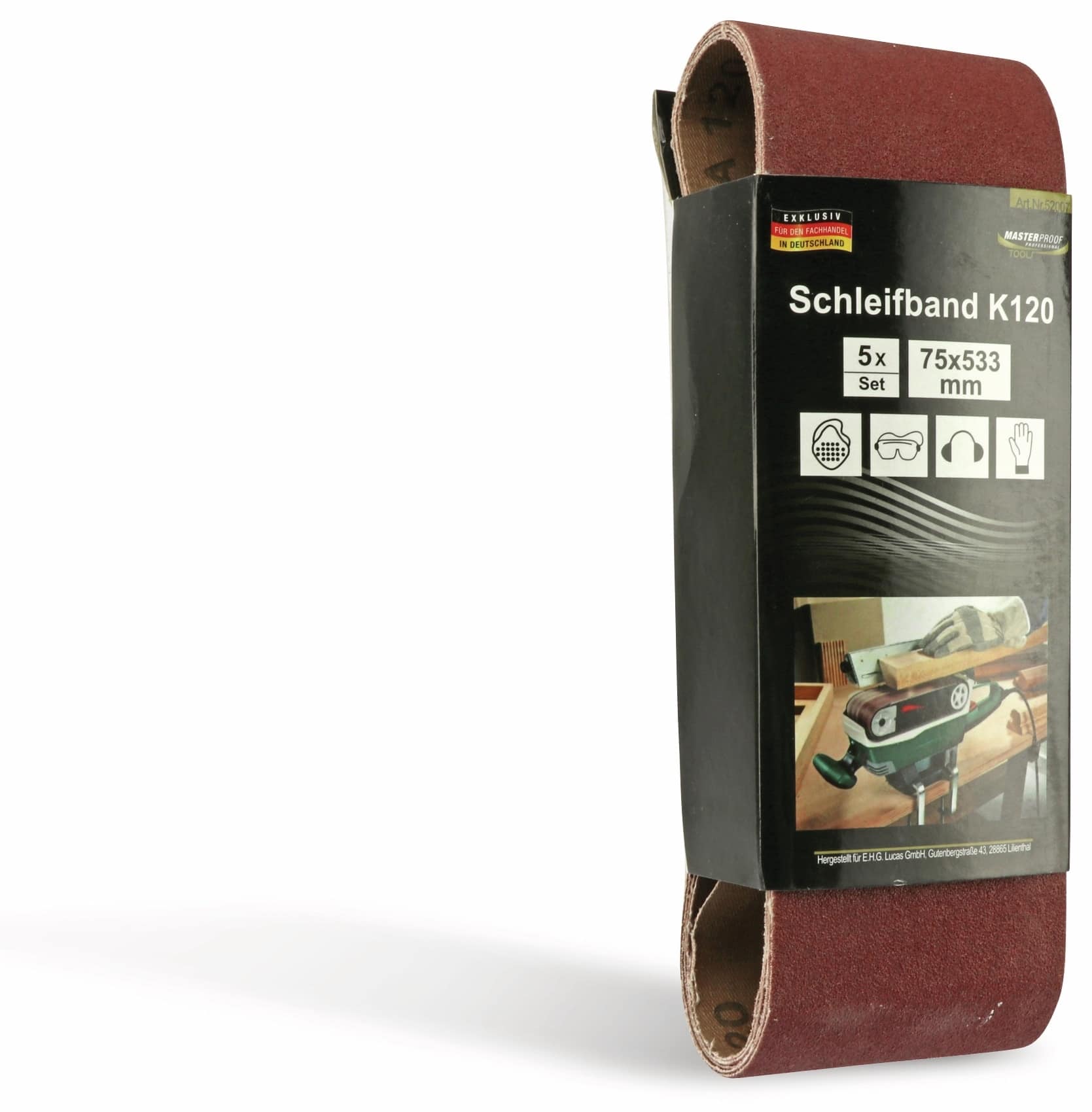 Schleifpapier für Bandschleifer, 5 Stück, K120