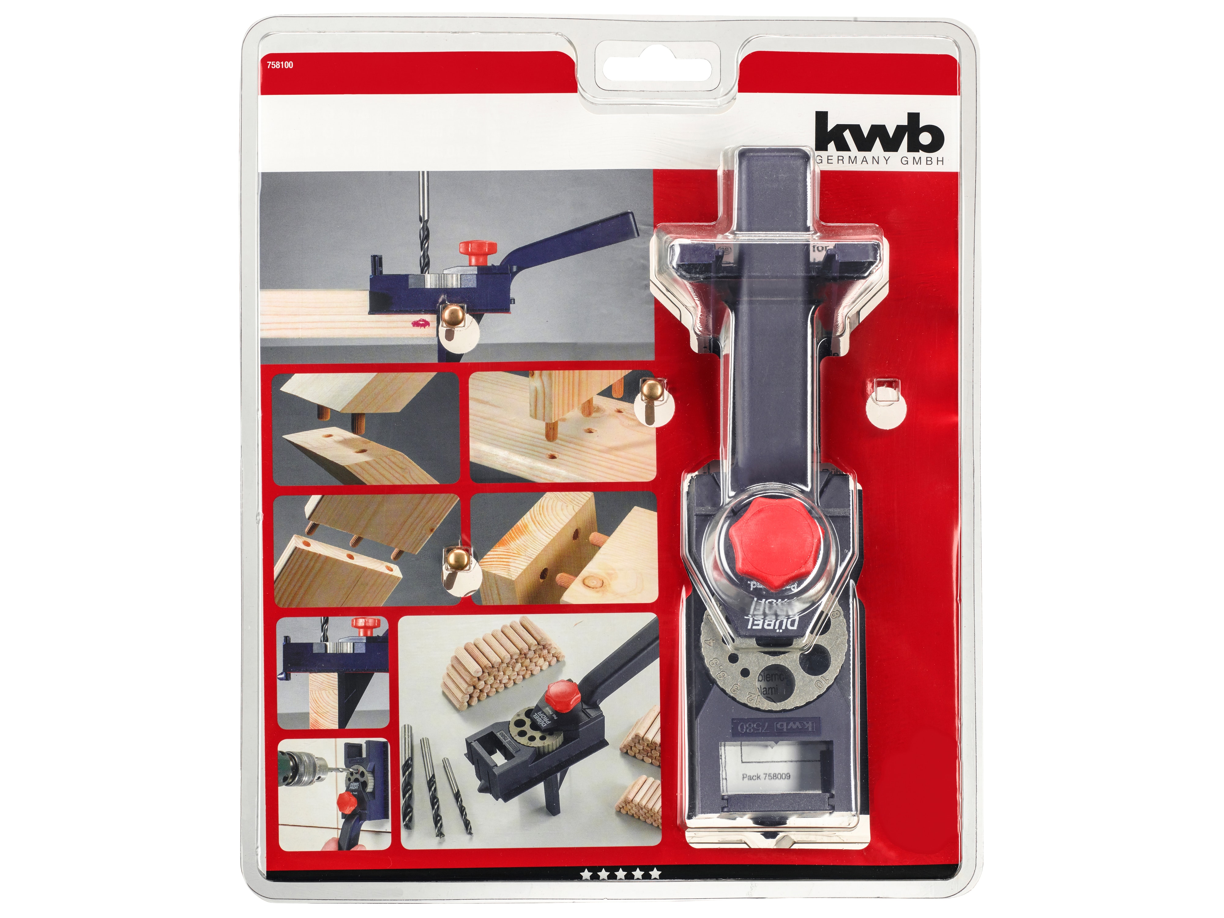 KWB Dübel-Bohrlehre-Set DÜBELPROFI, 758100, 154-teilig