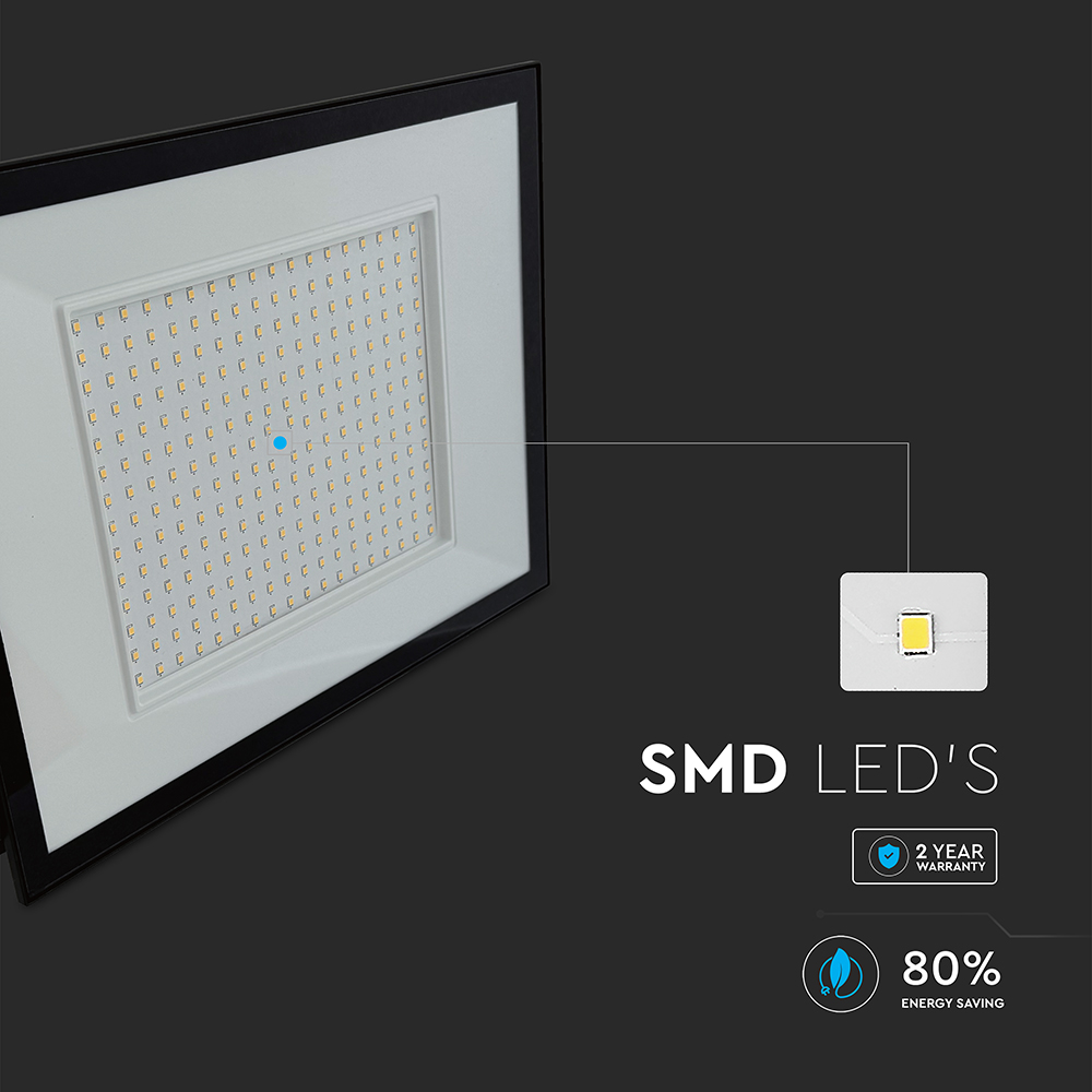 V-TAC LED-Fluter, VT-44208, 200 W, 6500K, EEK: F, 16450 lm, kaltweiß, IP65, schwarz V-TAC LED-Fluter, VT-44208, 200 W, 6500K, EEK: F, 16450 lm, kaltweiß, IP65, schwarz