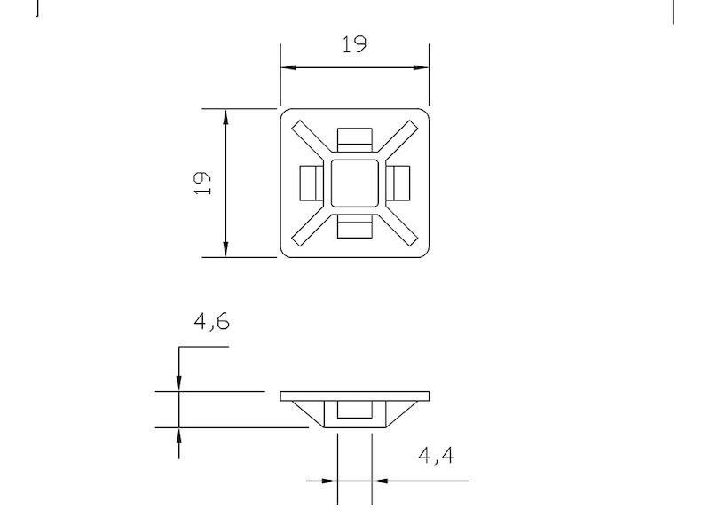 ECON CONNECT Kabelbinderhalter 19x19 mm, selbstklebend, natur