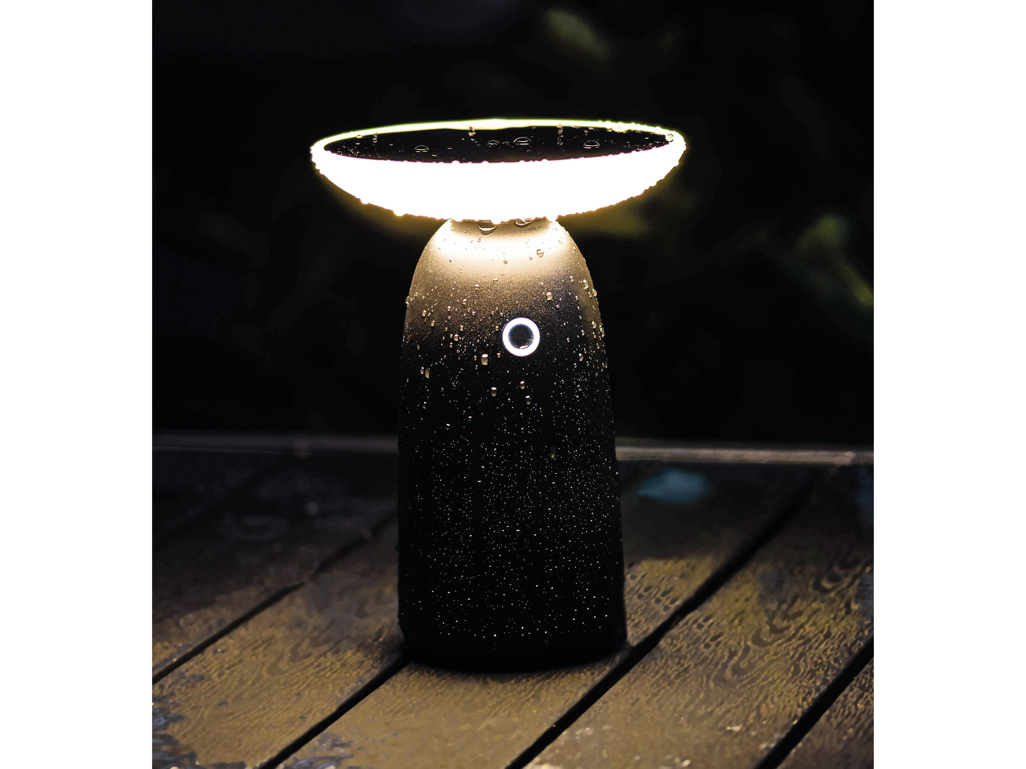 CHILITEC Solar LED-Tischleuchte Foco Mesa, Akku, IP44, 3000 K, 1000 lm