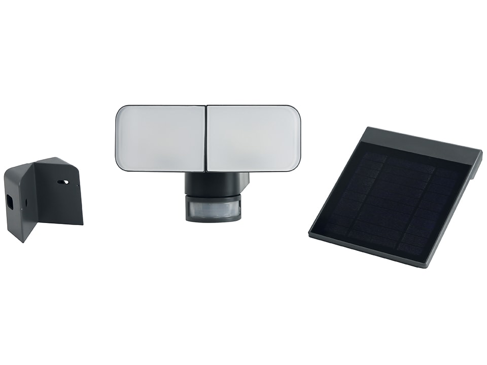 Solar-LED-Wandleuchte 872-S-G, 12 W, 6500 K, 900 lm, kaltweiß, IP44, grau Solar-LED-Wandleuchte 872-S-G, 12 W, 6500 K, 900 lm, kaltweiß, IP44, grau