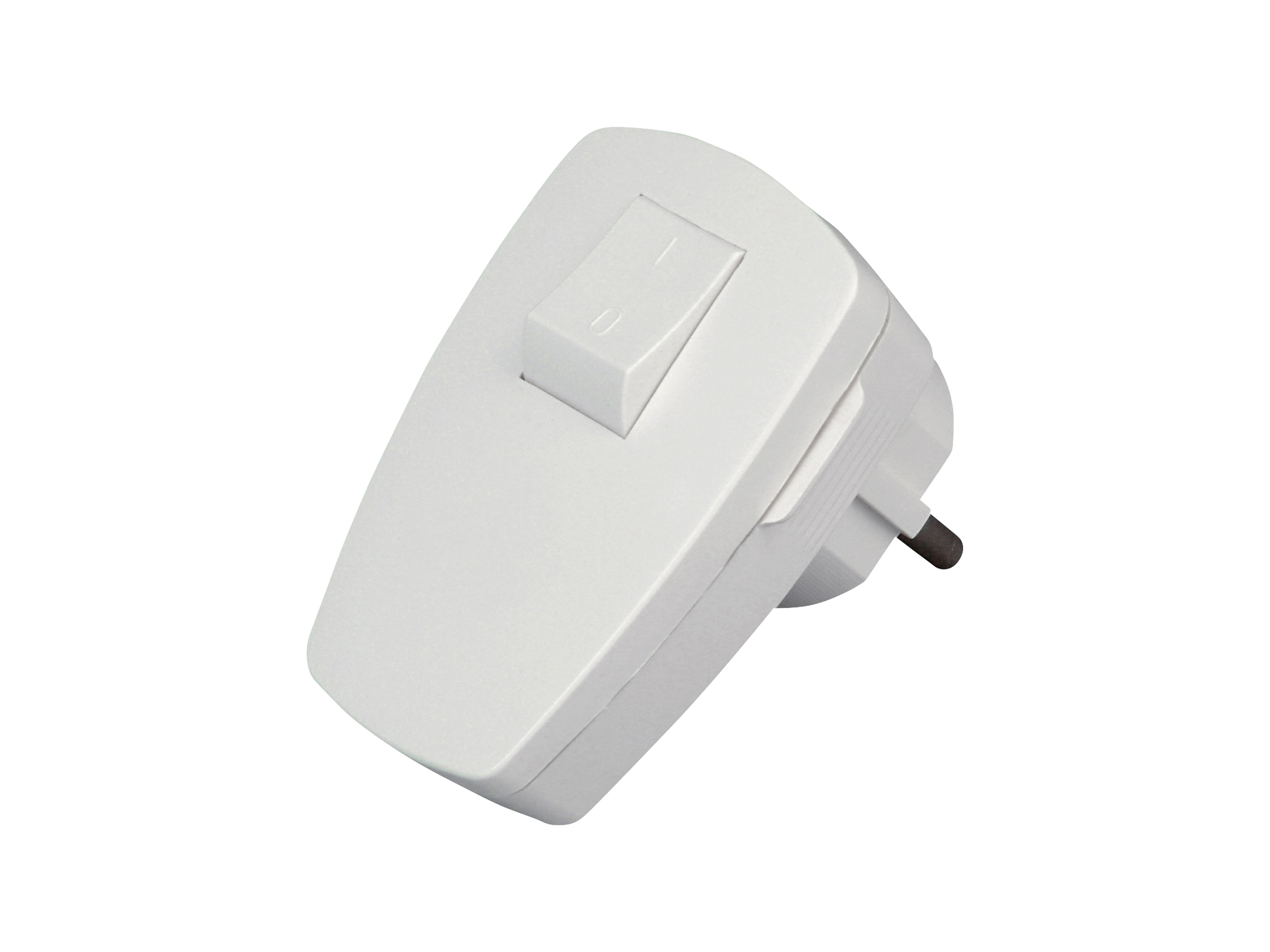 KOPP Schutzkontakt-Stecker 170402006, mit Schalter, weiß