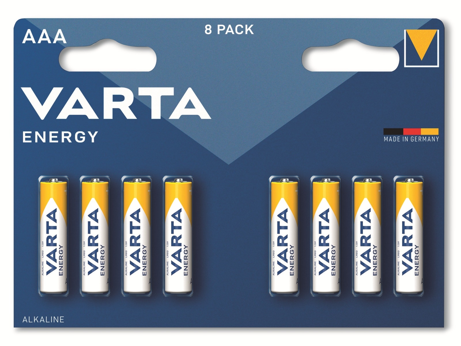 VARTA Batterie Alkaline, Micro, AAA, LR03, 1.5V, Energy, 8 Stück