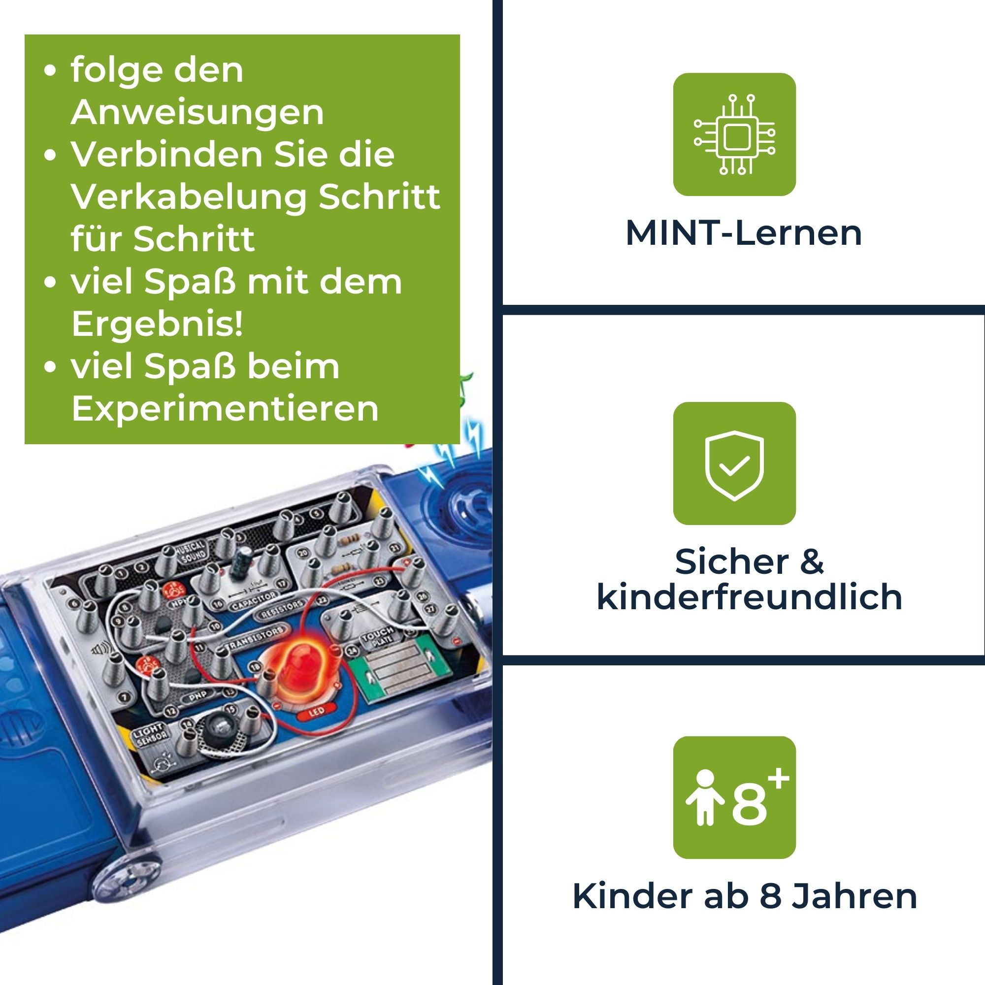 VELLEMAN Elektronischer Projektbaukasten KNS100 - 8 Experimente - LED & Musik