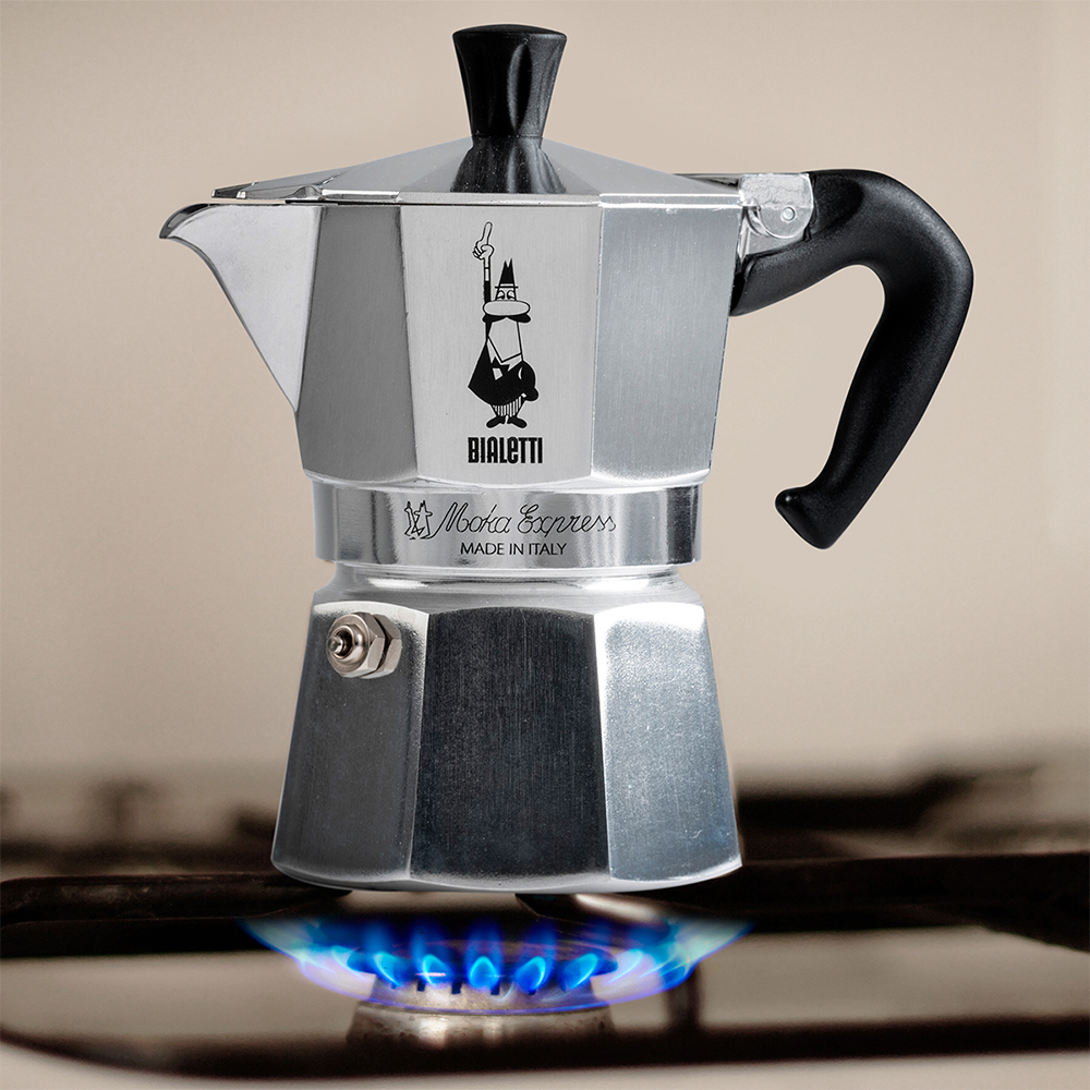 BIALETTI Espressokocher, 6 Tassen, für die Herdplatte, Alu, 270 ml, silber
