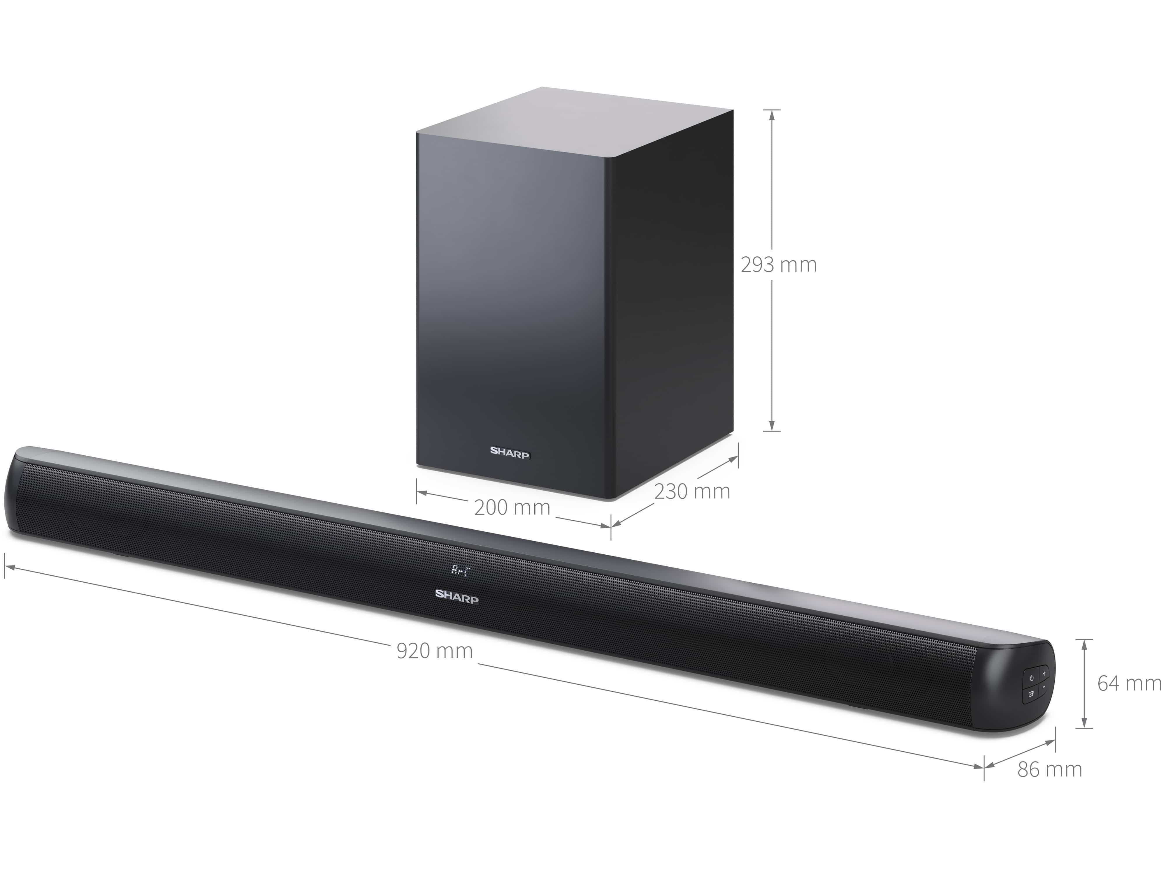 SHARP Soundbar-System HT-SBW202, Subwoofer, Bluetooth, HDMI, 200 W SHARP Soundbar-System HT-SBW202, Subwoofer, Bluetooth, HDMI, 200 W