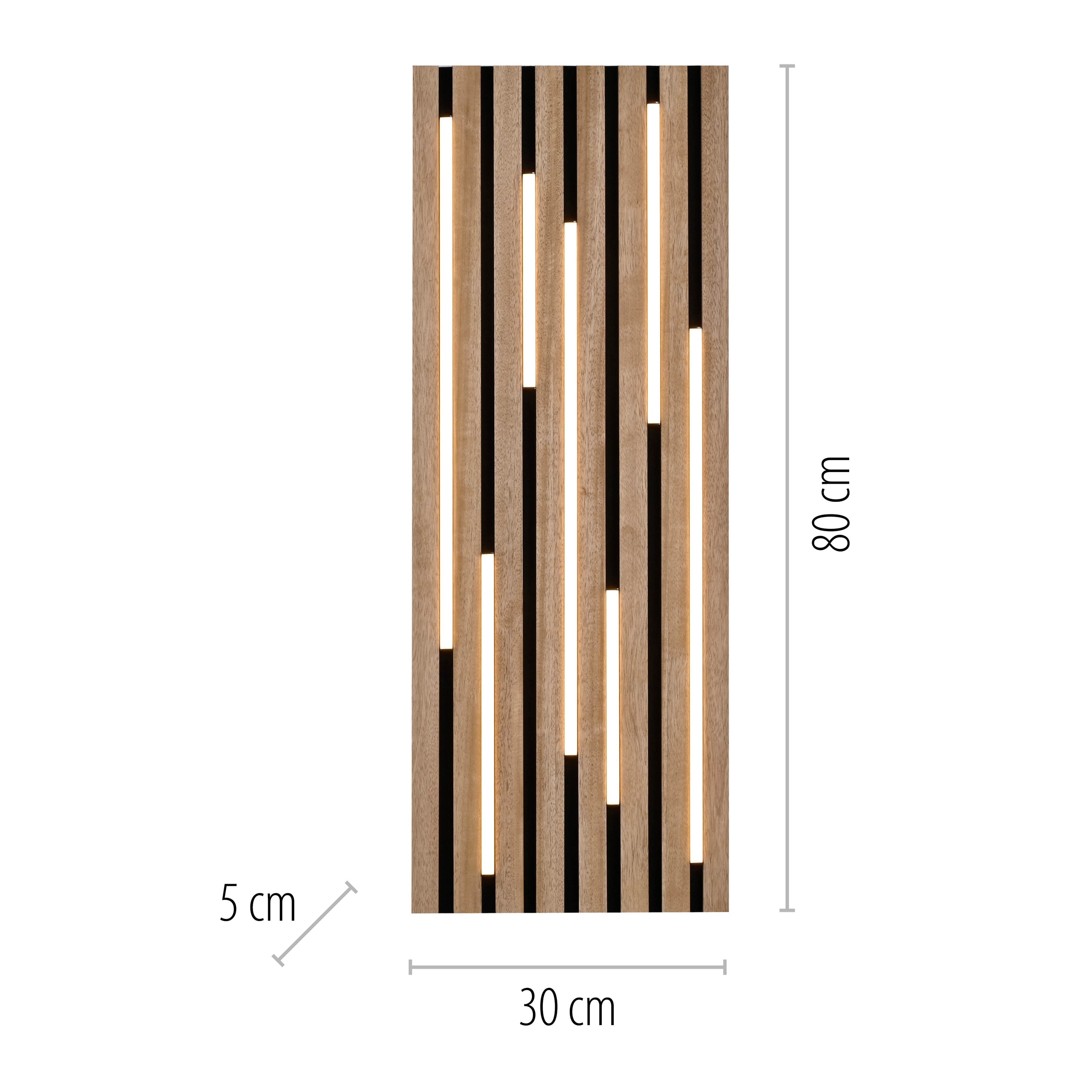 JUST LIGHT LED-Deckenleuchte 15591-79, 25W, 3000K, 3400lm, warmweiß, IP20, Holz/schwarz