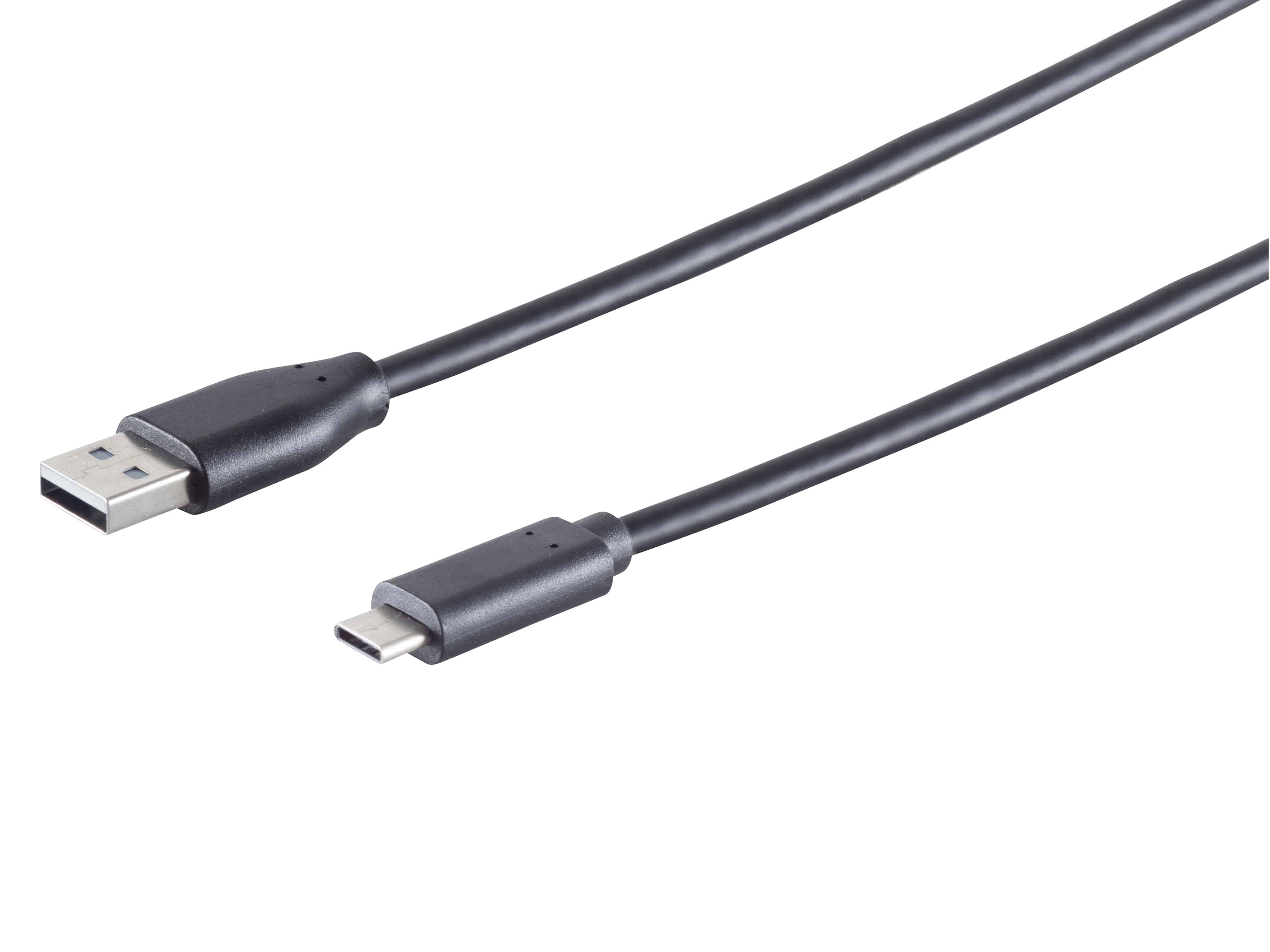 S-IMPULS USB-A Adapterkabel USB-C 2.0 schwarz 1,8m
