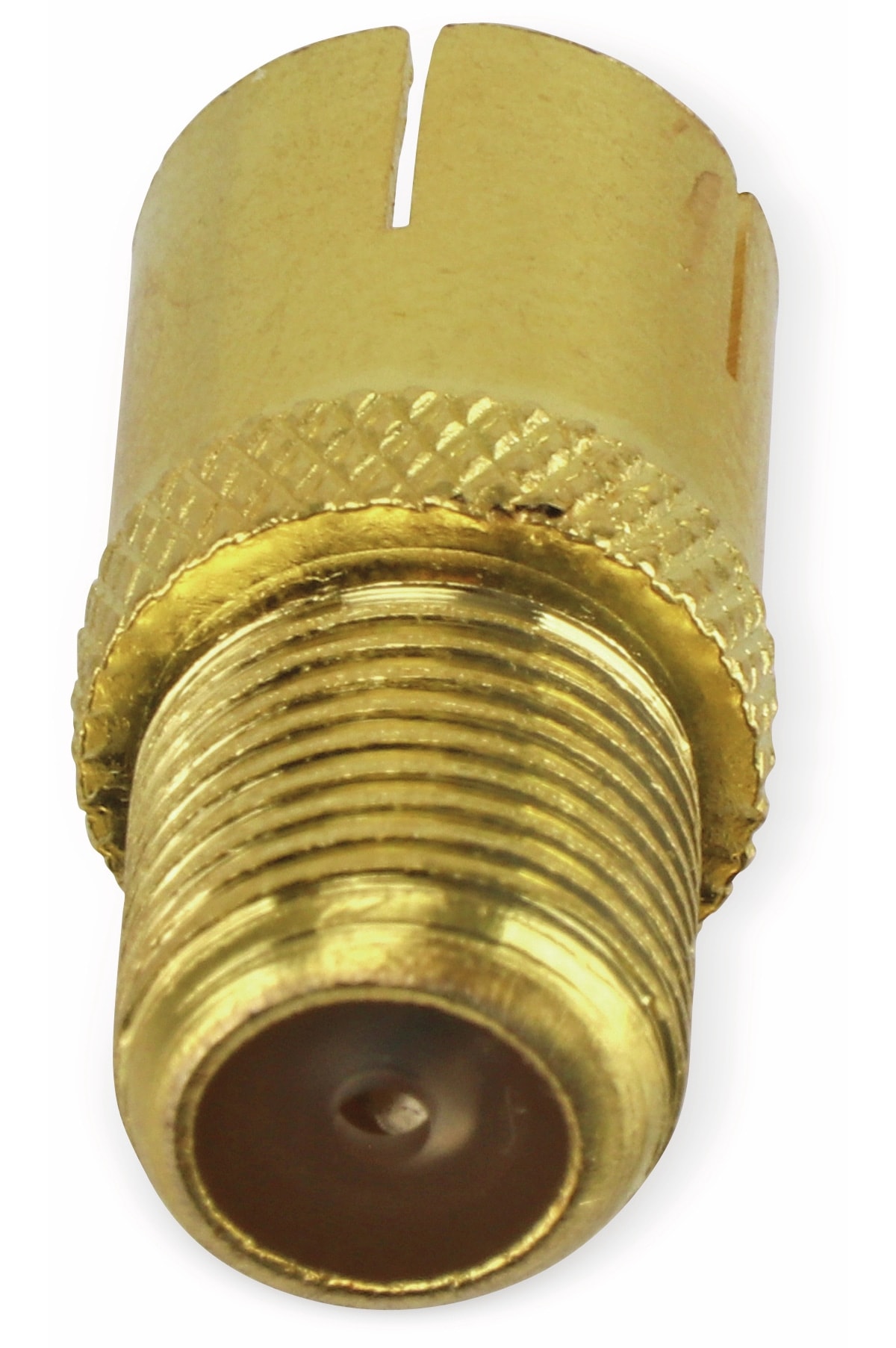 S-IMPULS F-Adapter, Koaxialkupplung/F-Kupplung, vergoldet
