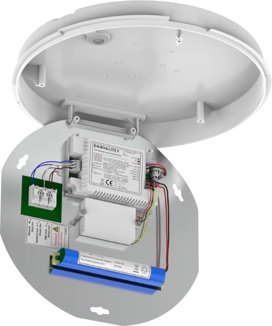 ENOVALITE LED-Notstrom Deckenleuchte inkl. Sensor und Test-Funktion. 8 Stunden