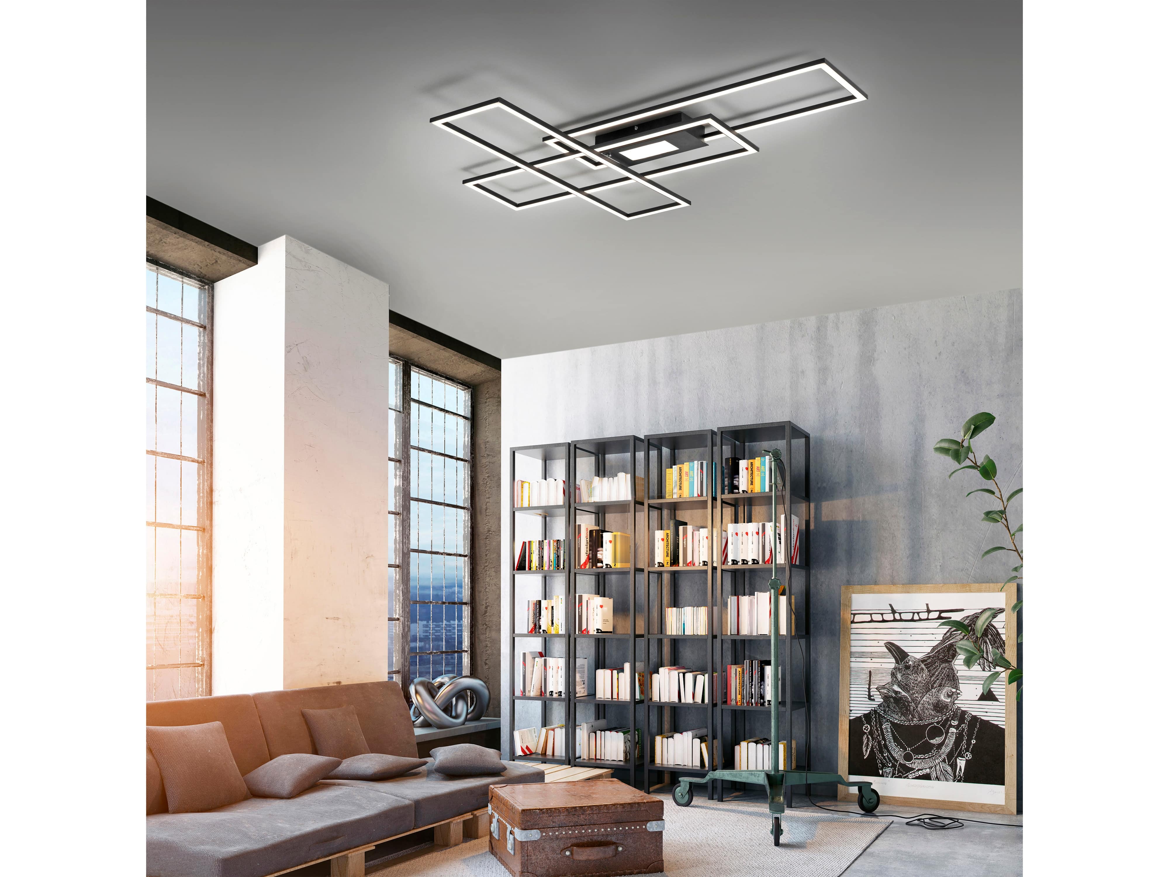 JUST LIGHT LED-Deckenleuchte 14693-18, 45W, 5500lm, schwarz JUST LIGHT LED-Deckenleuchte 14693-18, 45W, 5500lm, schwarz